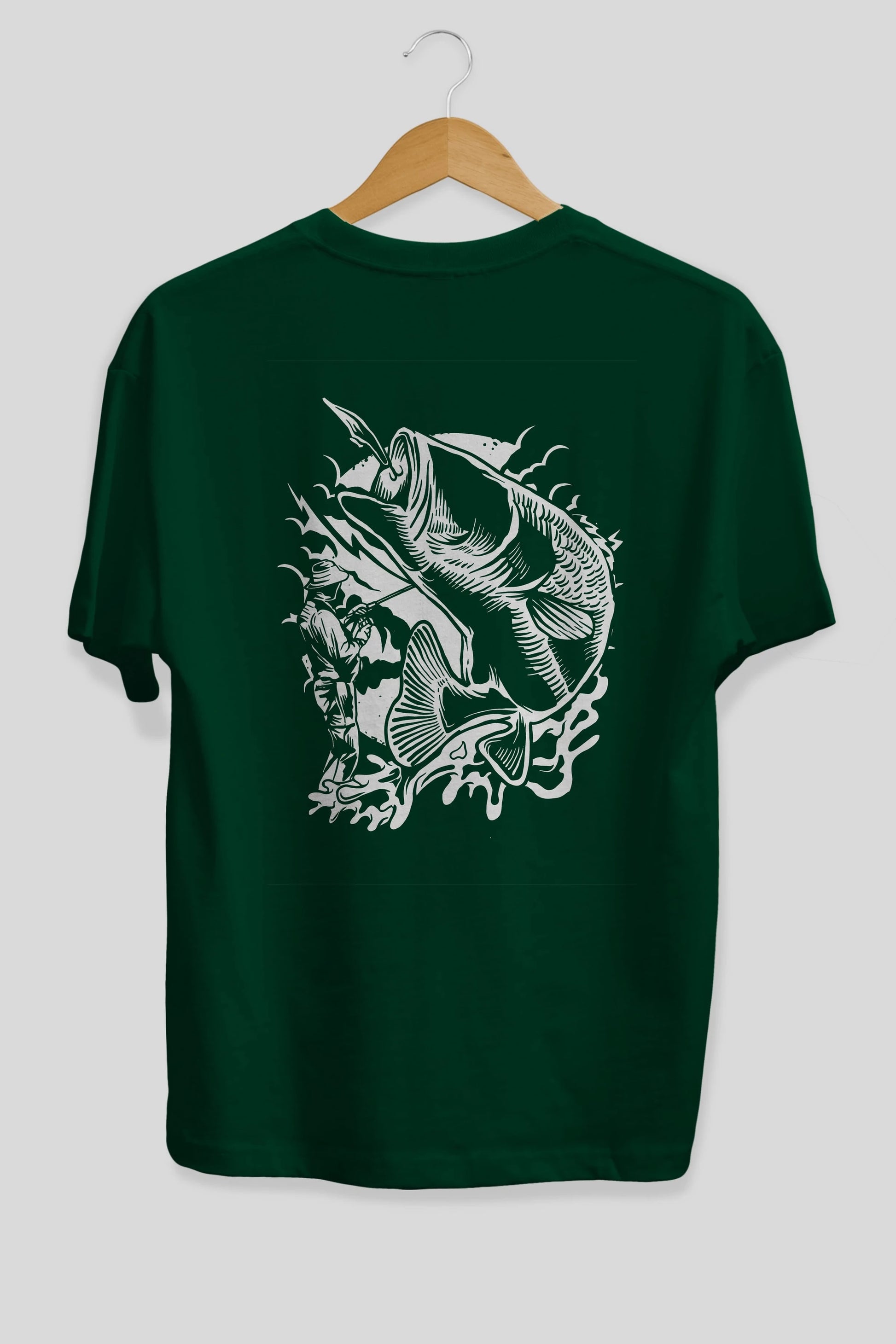 Fisherman Arka Baskılı Oversize t-shirt Erkek Kadın Unisex %100 Pamuk
