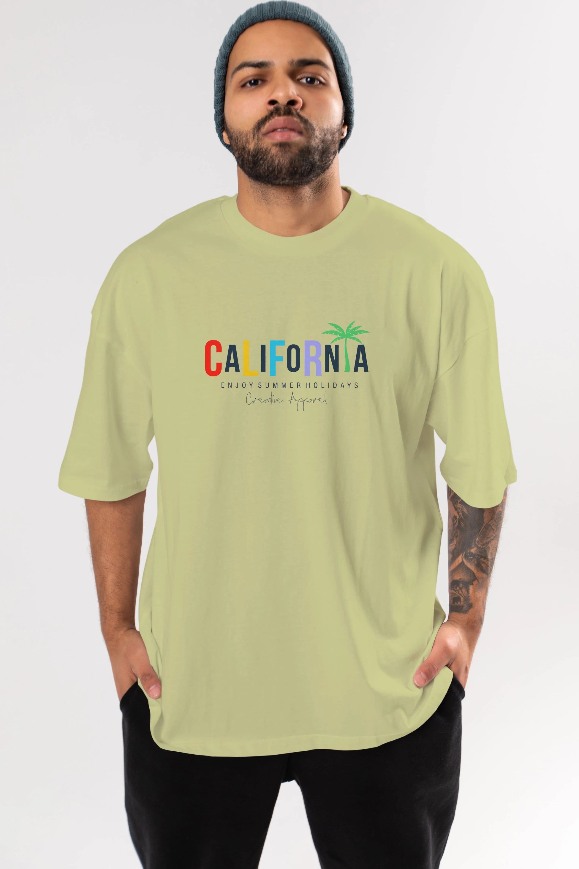 California 2 Ön Baskılı Oversize t-shirt Erkek Kadın Unisex