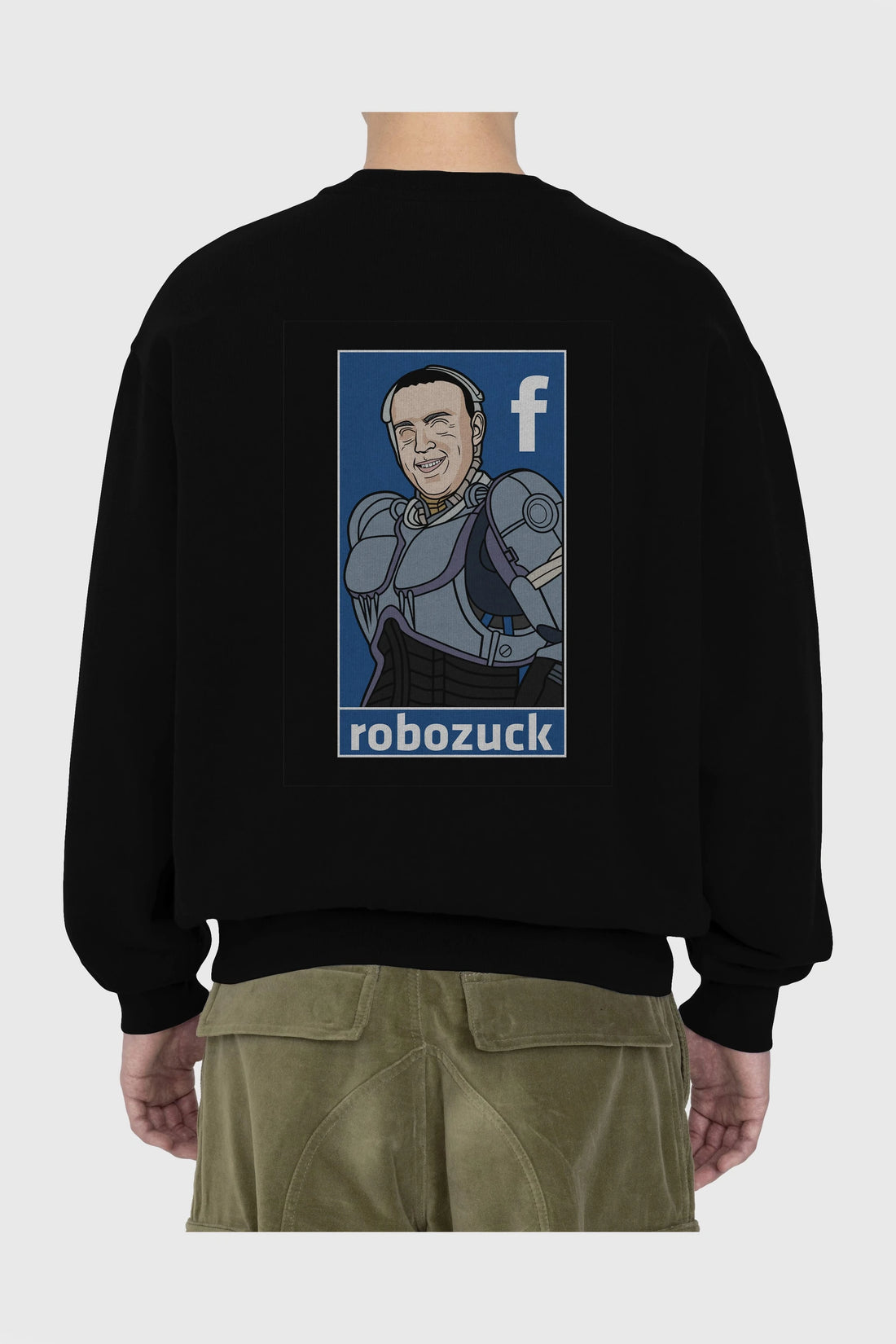 Robozuck Arka Baskılı Oversize Sweatshirt Erkek Kadın Unisex