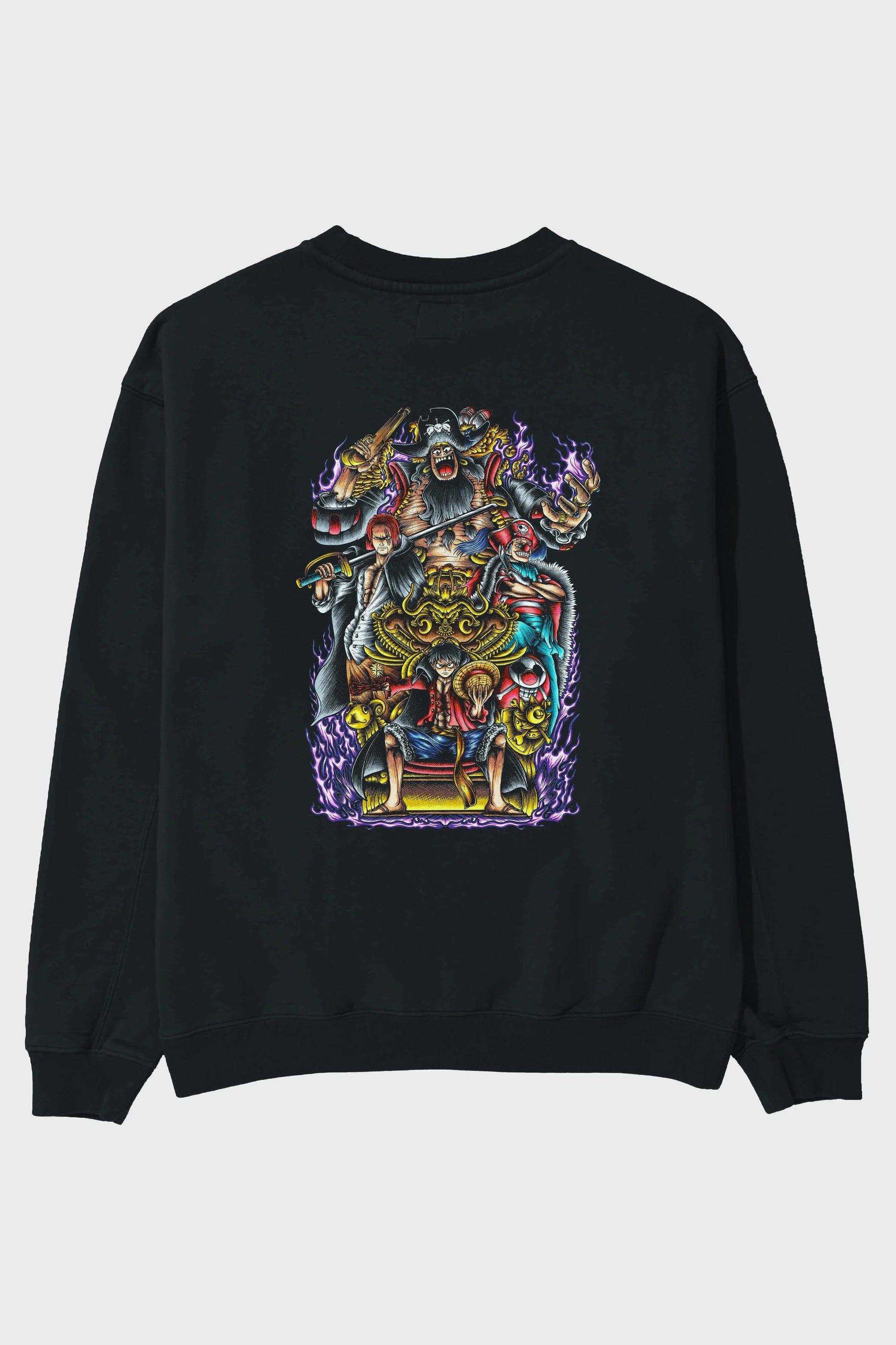 ONE PIECE (8) Anime Arka Baskılı Oversize Sweatshirt Erkek Kadın Unisex