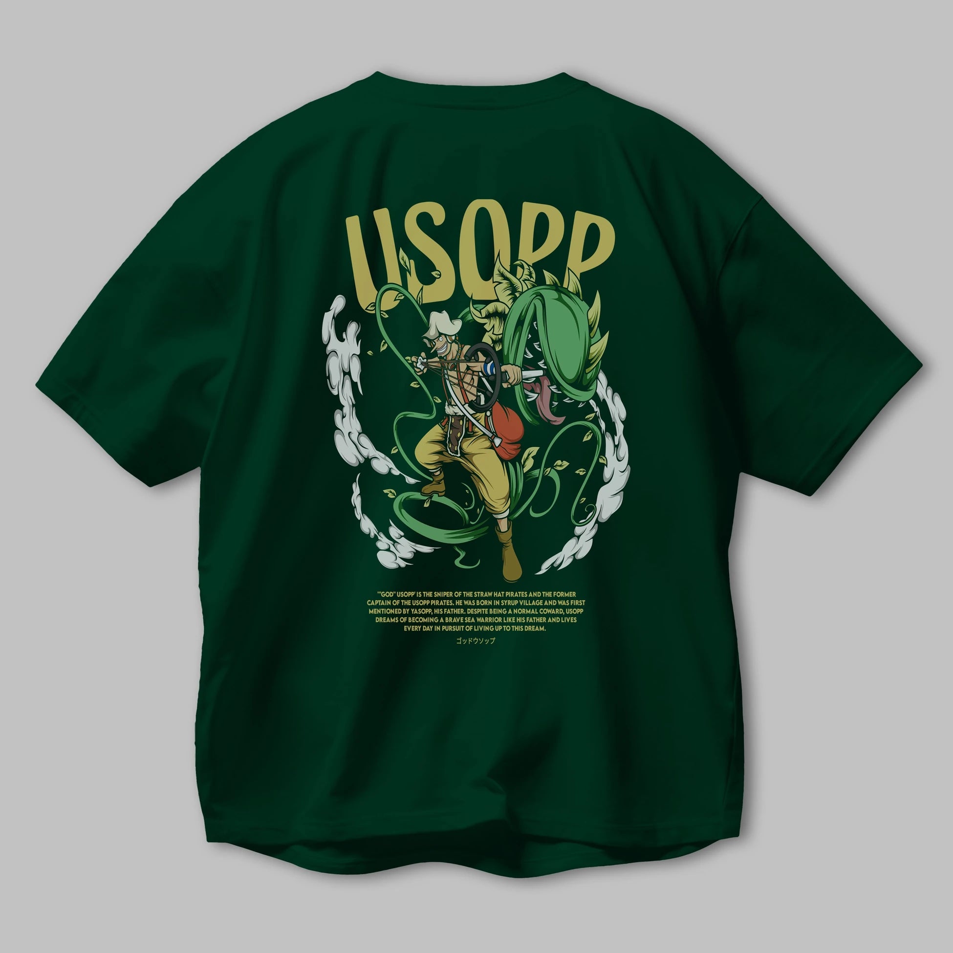 Usopp Anime Arka Baskılı Oversize t-shirt Erkek Kadın Unisex