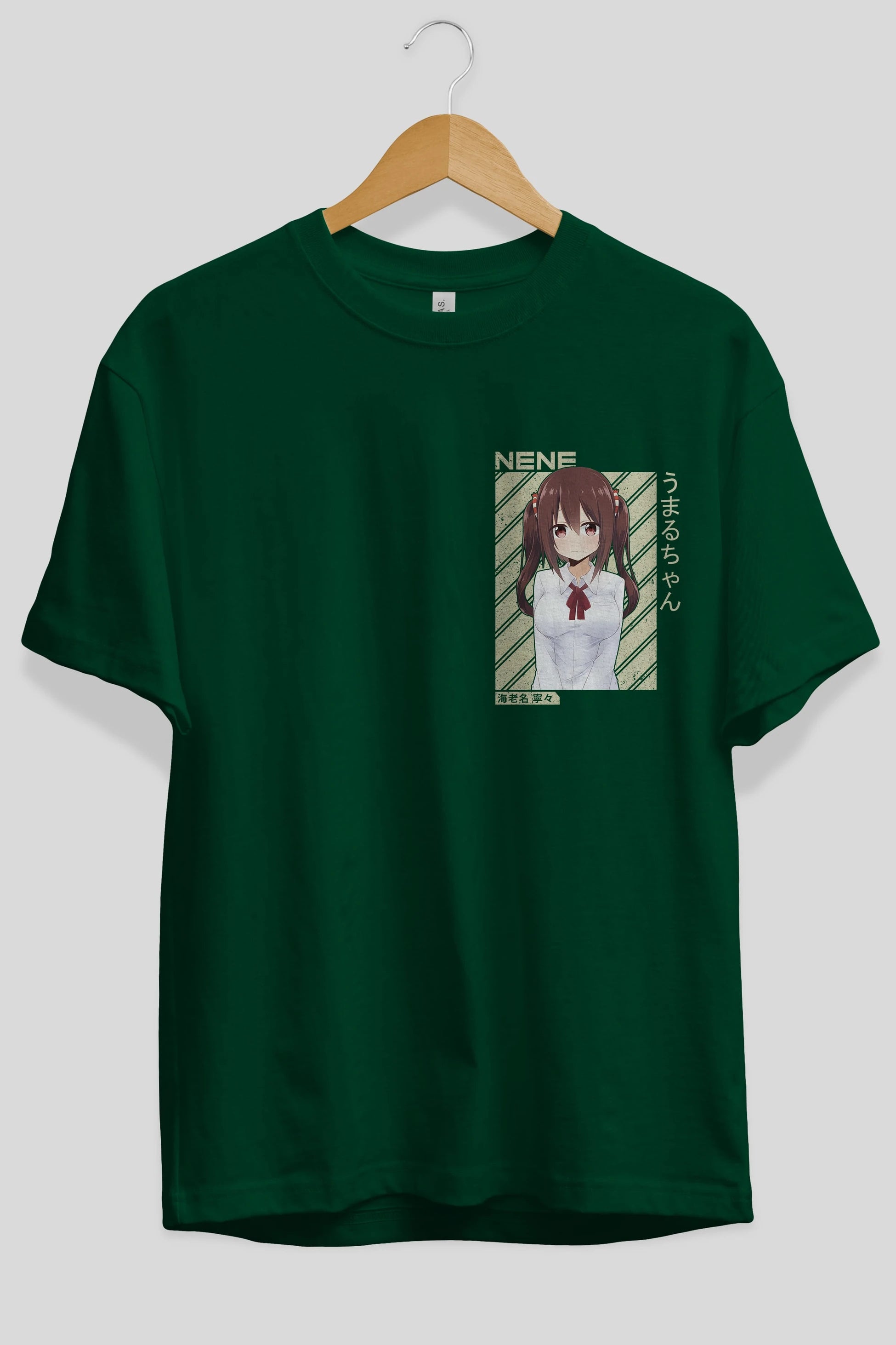 Nene Ebina 1 Ön Sol Baskılı Oversize t-shirt Erkek Kadın Unisex %100 Pamuk Bisiklet Yaka tişort