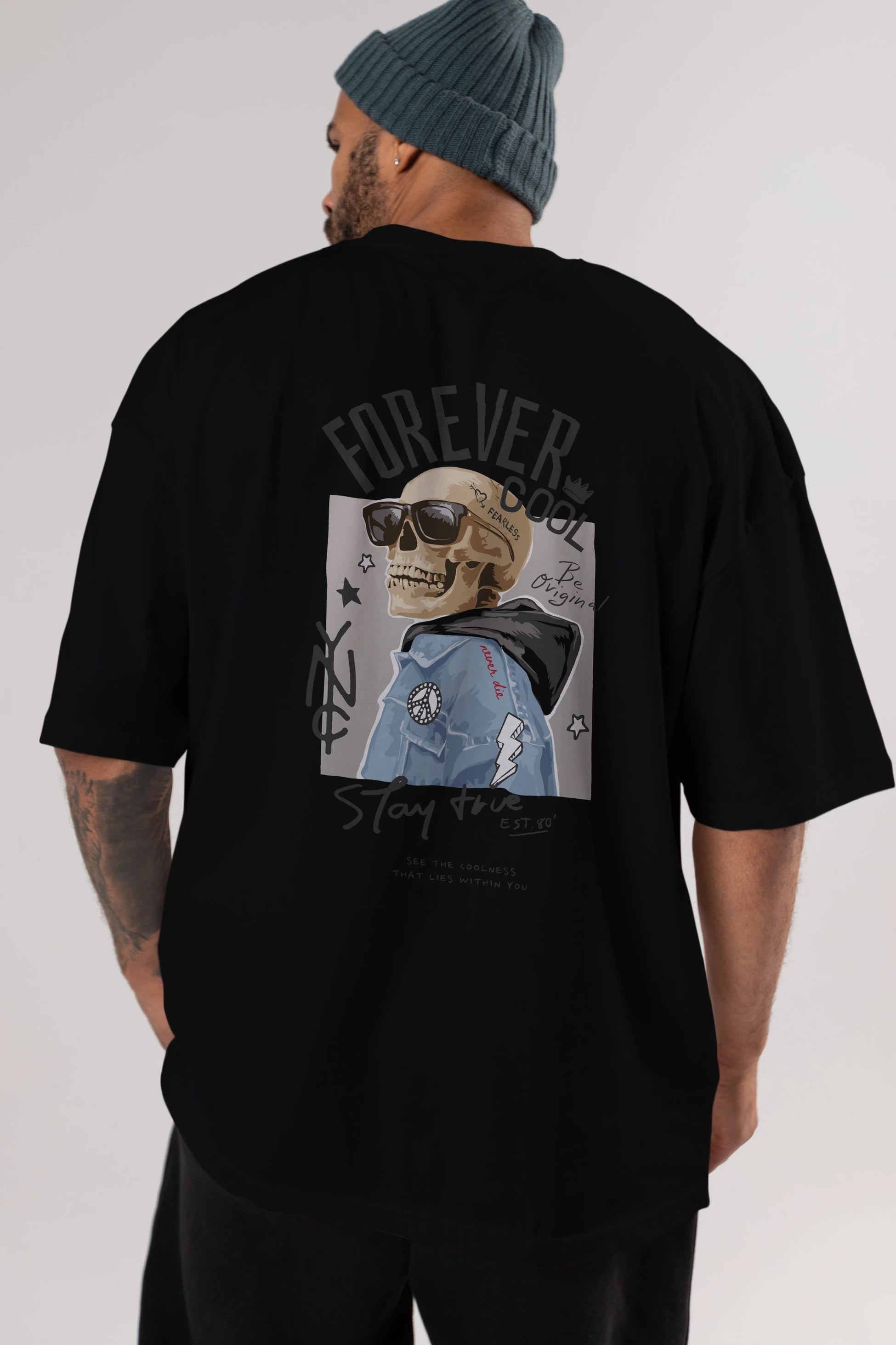 Teddy Bear Forever Cool Arka Baskılı Oversize t-shirt Erkek Kadın Unisex %100 Pamuk