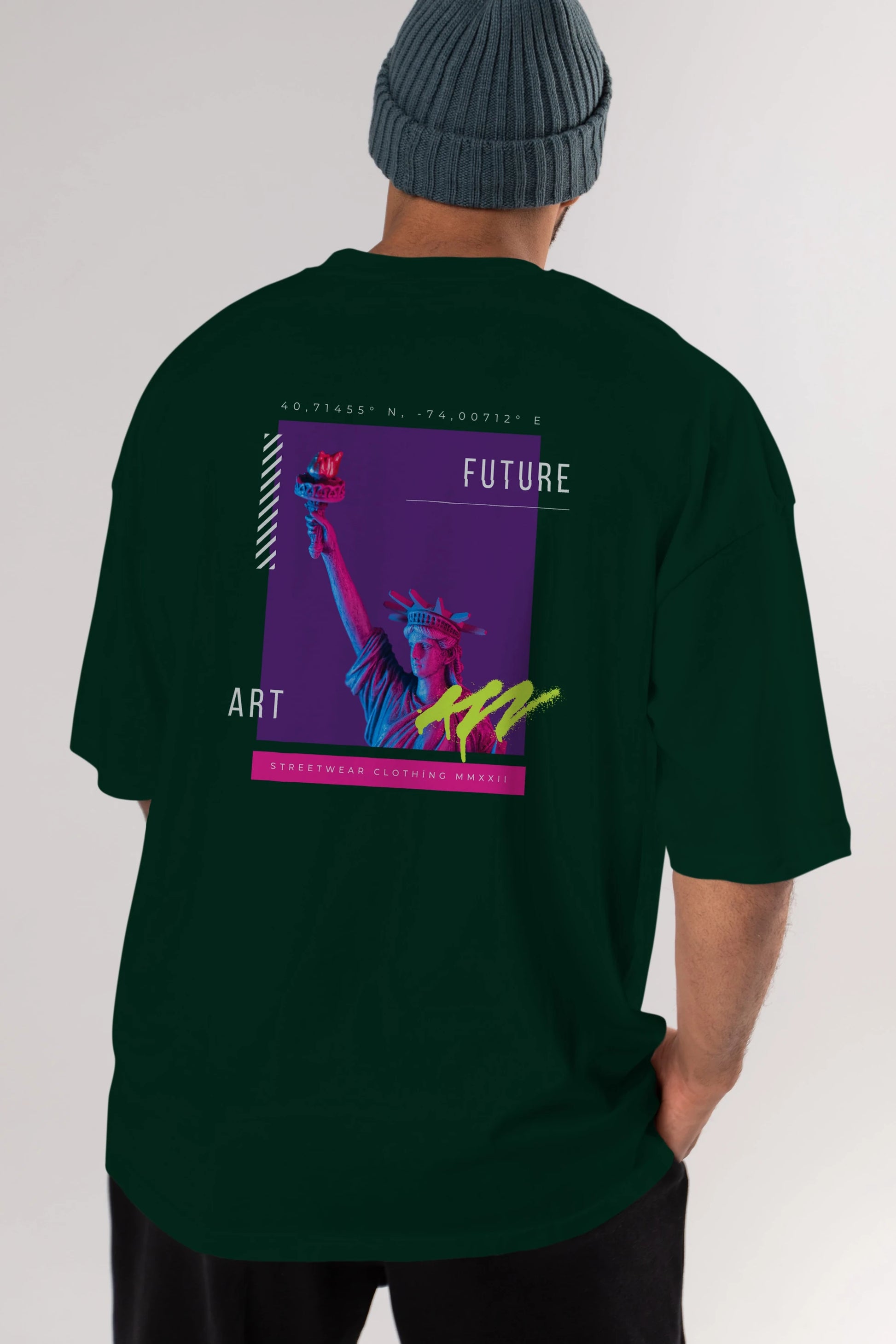 Future Art Arka Baskılı Oversize t-shirt Erkek Kadın Unisex