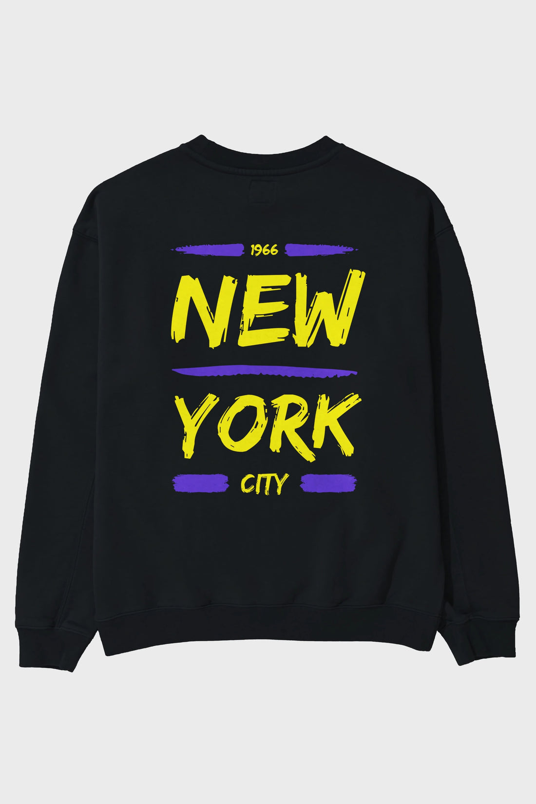 New York City 2 Arka Baskılı Oversize Sweatshirt Erkek Kadın Unisex
