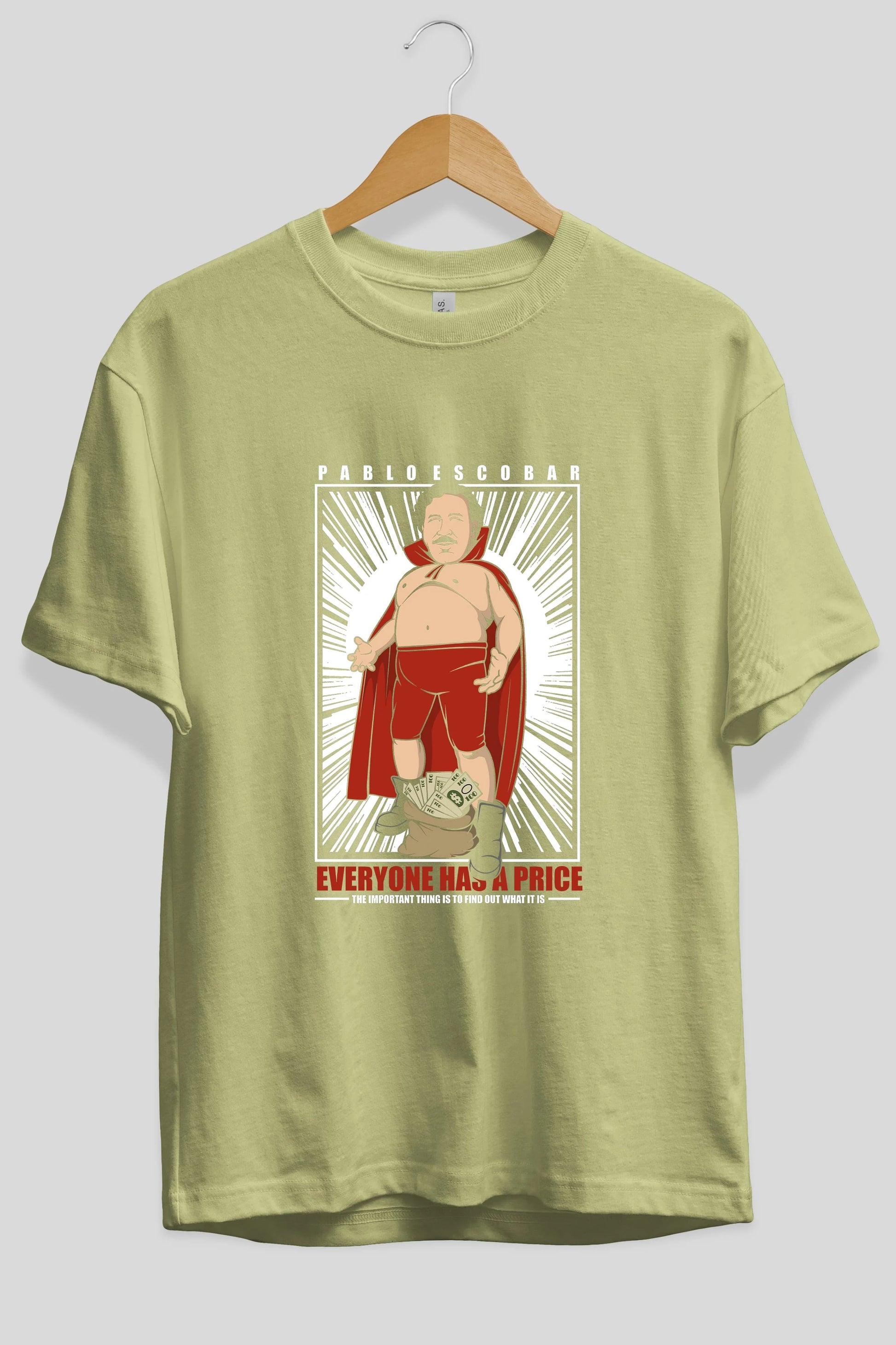 Pablo Escobar Luchador Ön Baskılı Oversize t-shirt Erkek Kadın Unisex %100 Pamuk tişort