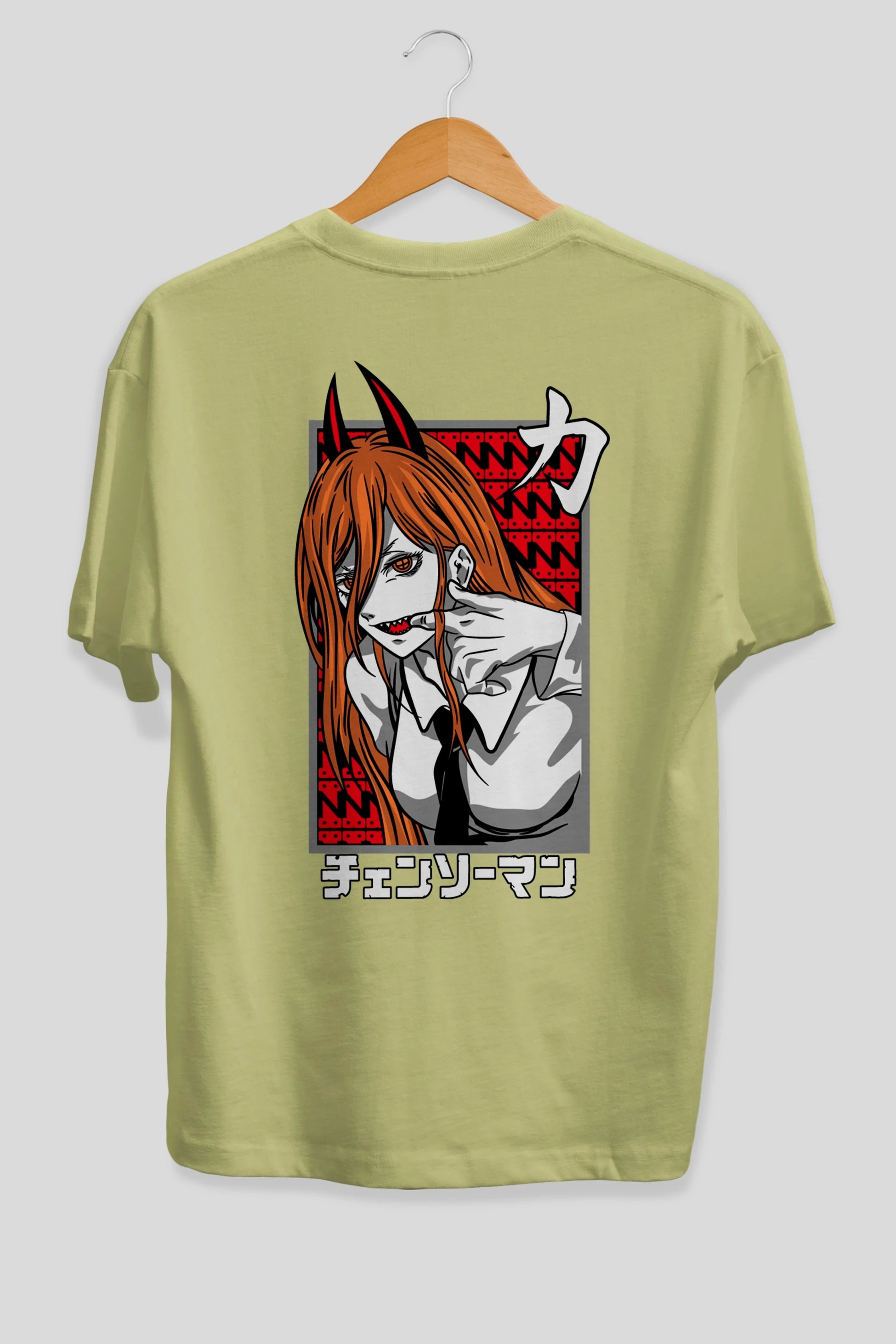 CHAINSAWMAN POWER Anime Arka Baskılı Oversize t-shirt Erkek Kadın Unisex