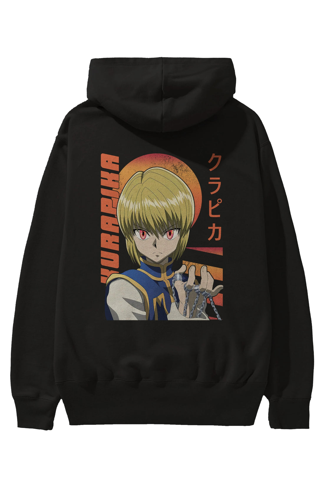 Kurapika 5 (2) Anime Arka Baskılı Hoodie Oversize Kapüşonlu Sweatshirt Erkek Kadın Unisex