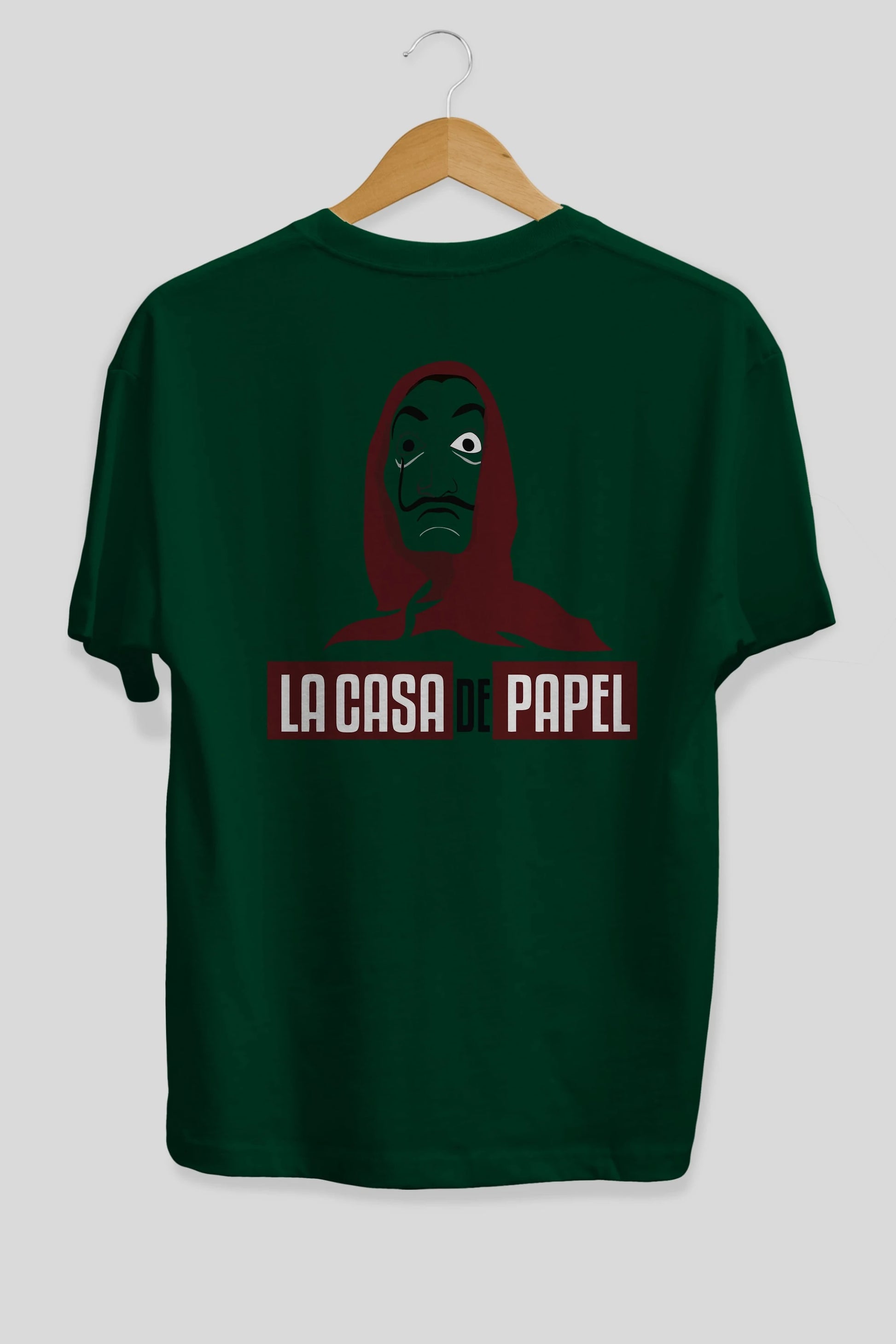 La Casa De Papel (1) Arka Baskılı Oversize t-shirt Erkek Kadın Unisex %100 Pamuk Bisiklet Yaka tişort
