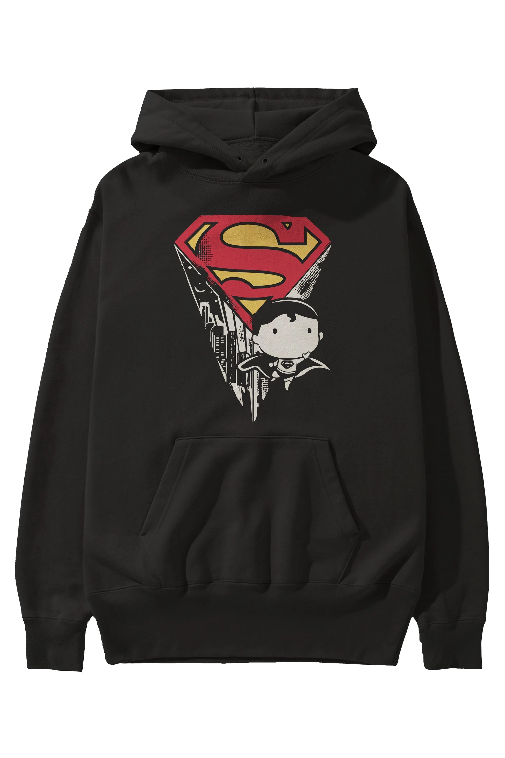 Superman Ön Baskılı Hoodie Oversize Kapüşonlu Sweatshirt Erkek Kadın Unisex