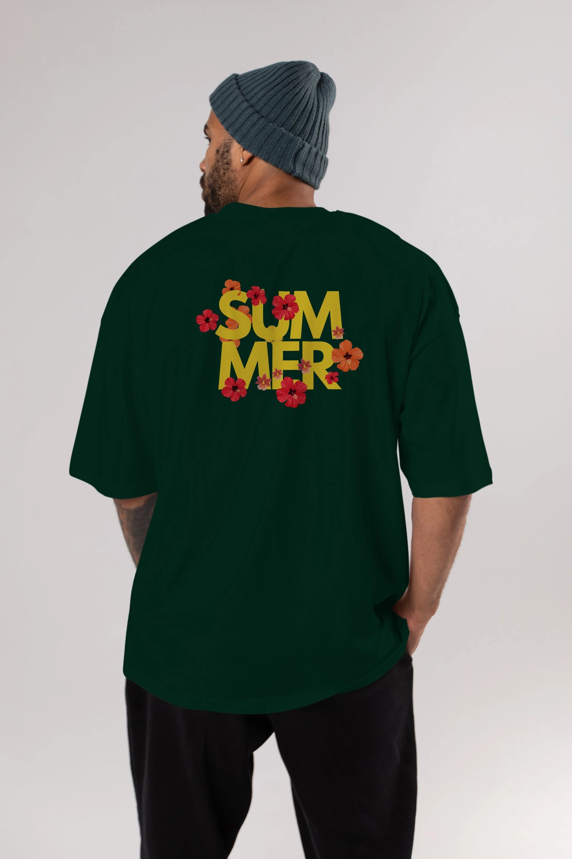 Summer Yazılı 2 Arka Baskılı Oversize t-shirt Erkek Kadın Unisex