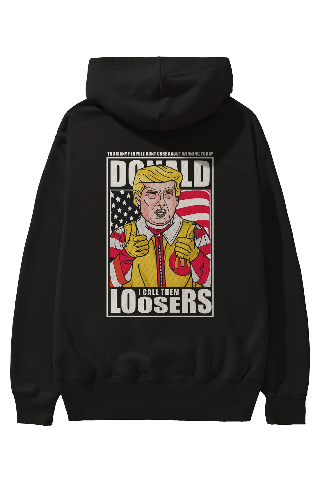 Ronald Trump Arka Baskılı Hoodie Oversize Kapüşonlu Sweatshirt Erkek Kadın Unisex