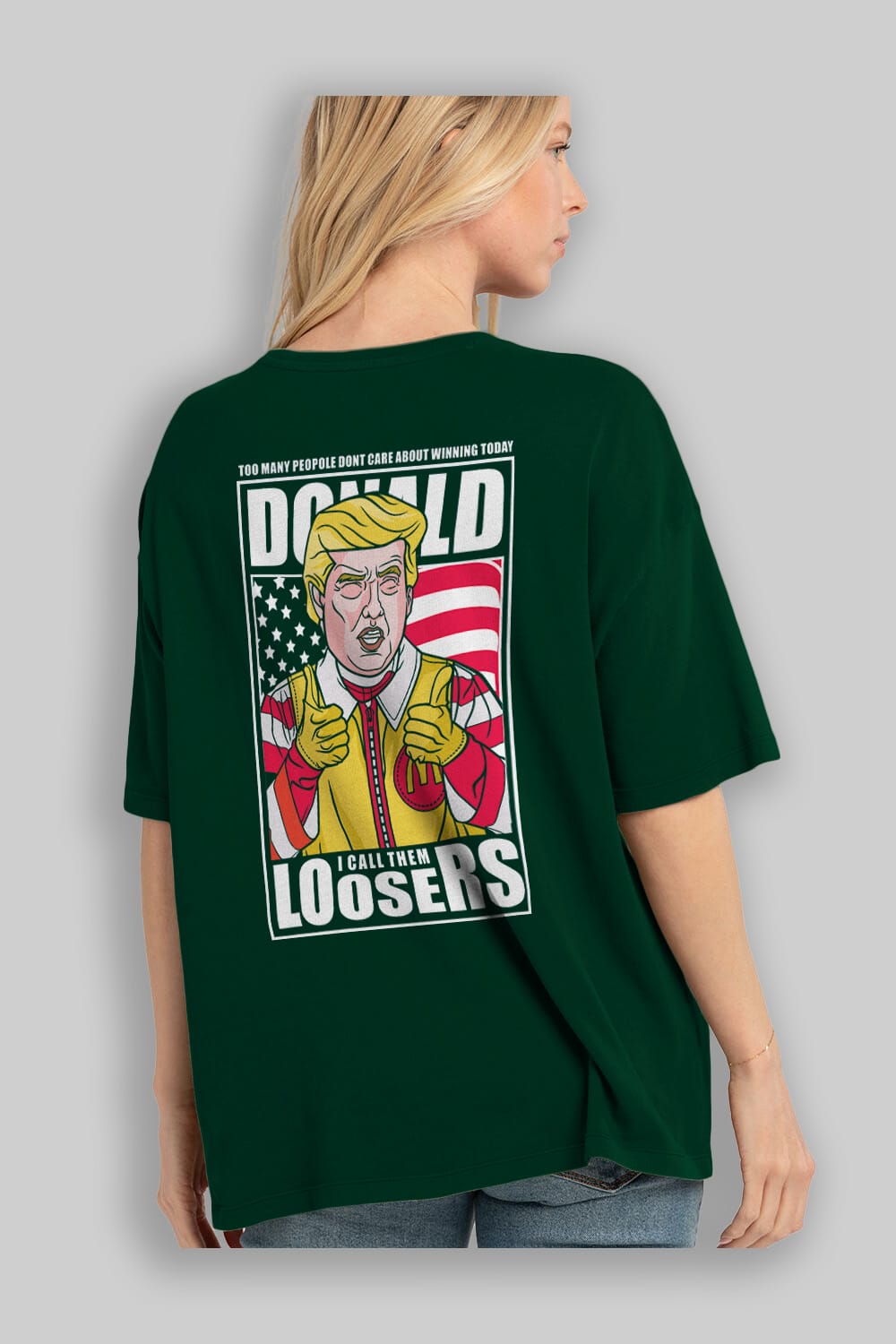 Ronald Trump Arka Baskılı Oversize t-shirt Erkek Kadın Unisex %100 Pamuk tişort