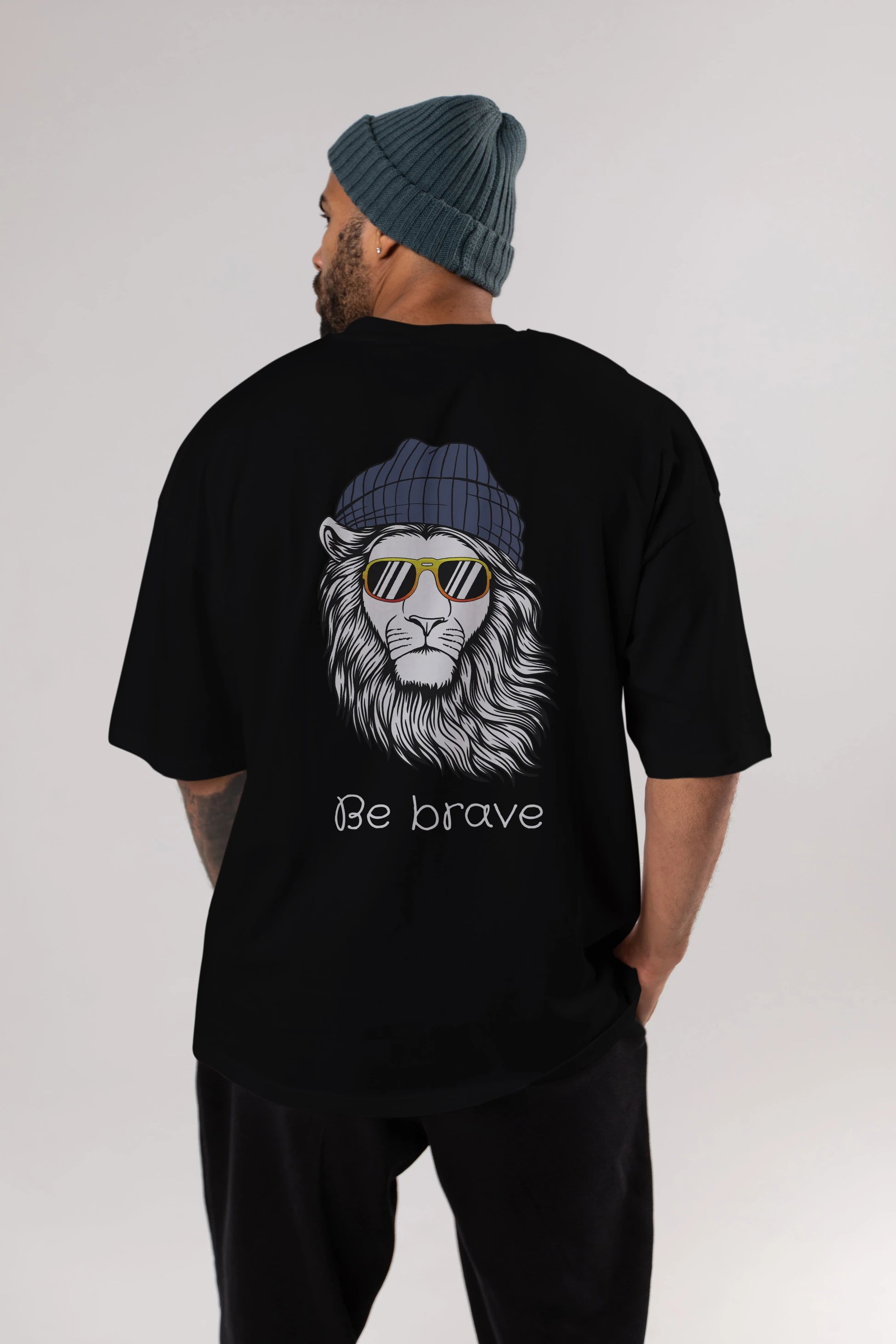 Be Brave Arka Baskılı Oversize t-shirt Erkek Kadın Unisex