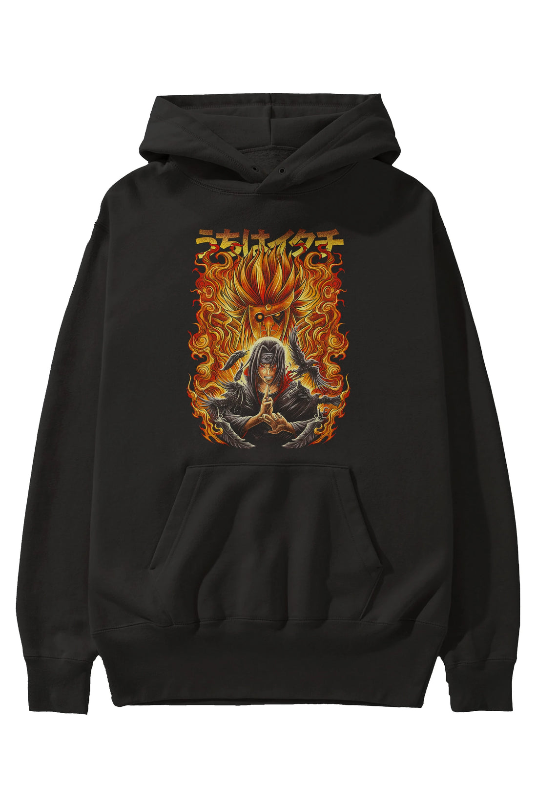 NARUTO ITACHI UCHIHA Anime Ön Baskılı Hoodie Oversize Kapüşonlu Sweatshirt Erkek Kadın Unisex