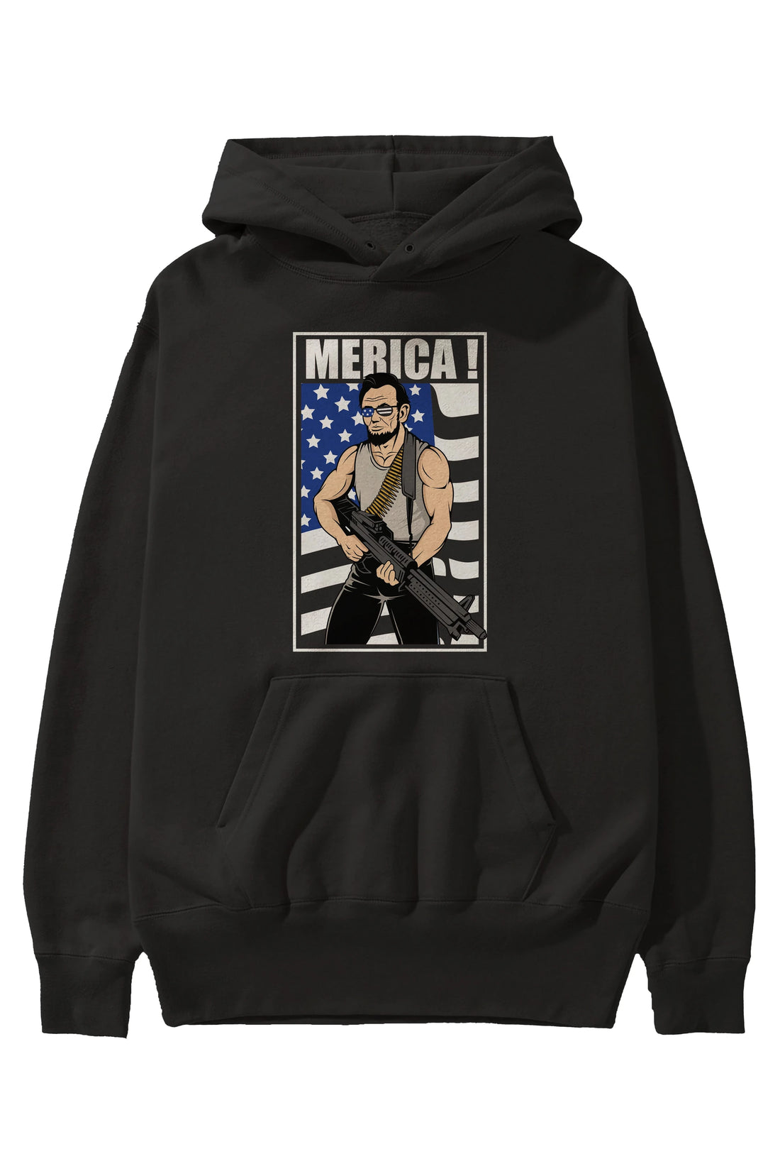 Lincoln Rambo Ön Baskılı Hoodie Oversize Kapüşonlu Sweatshirt Erkek Kadın Unisex