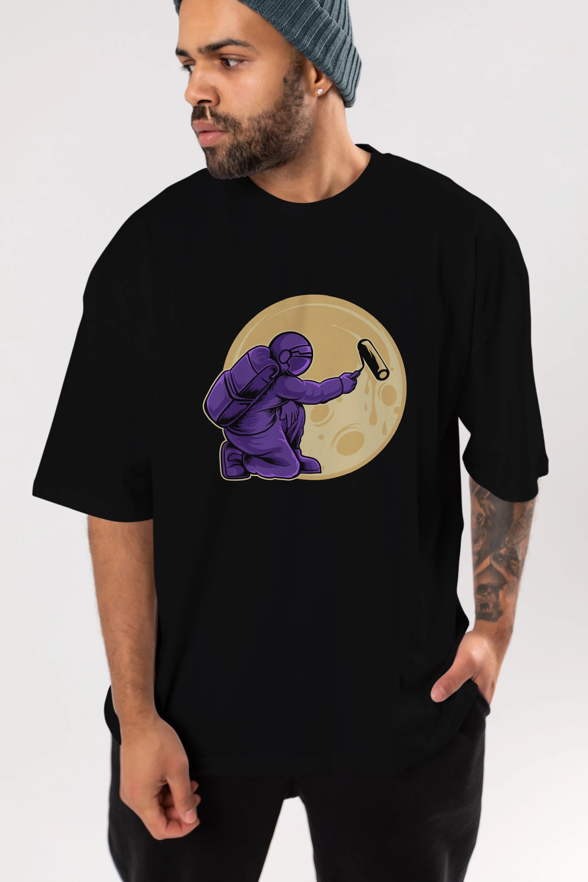 Astropaint Ön Baskılı Oversize t-shirt Erkek Kadın Unisex