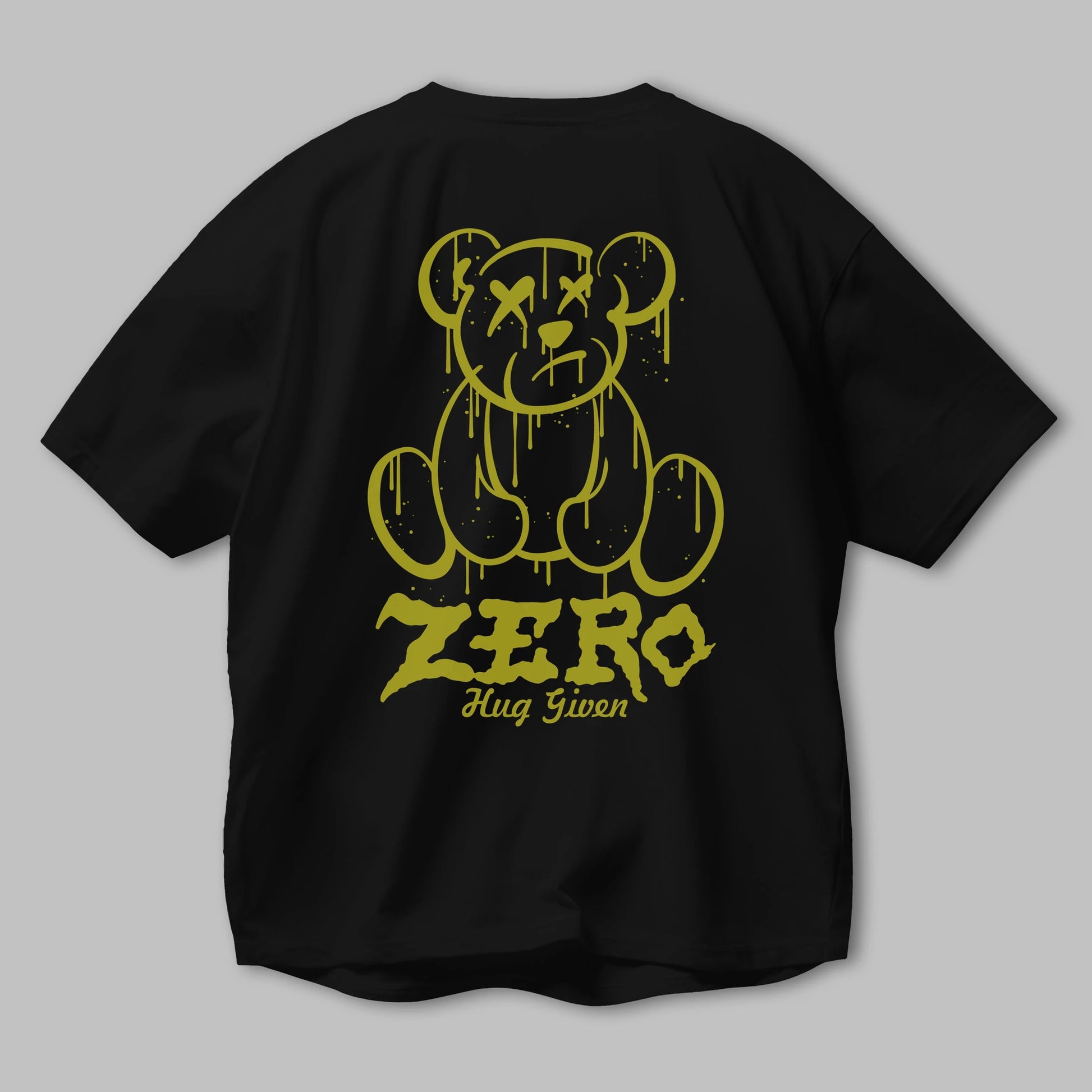 Zero Hug Given Bear Arka Baskılı Oversize t-shirt Erkek Kadın Unisex