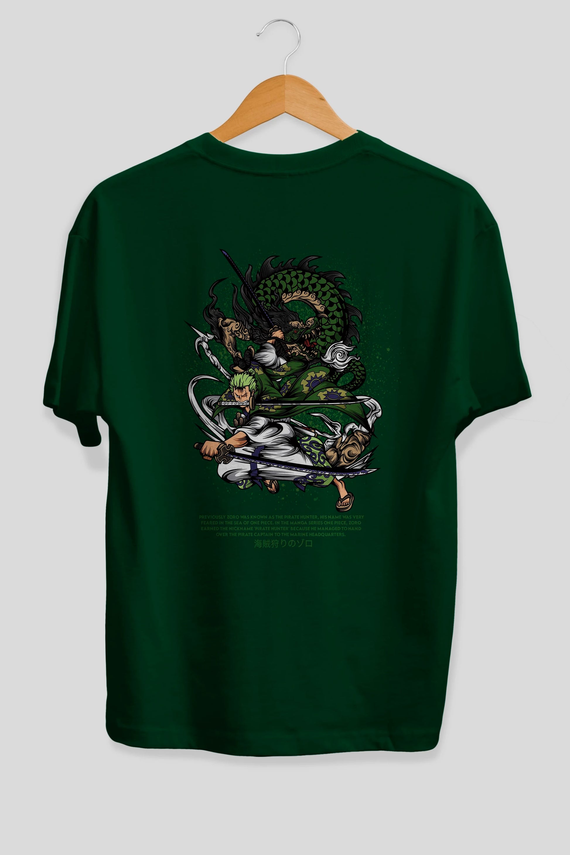 Zoro Anime Arka Baskılı Oversize t-shirt Erkek Kadın Unisex