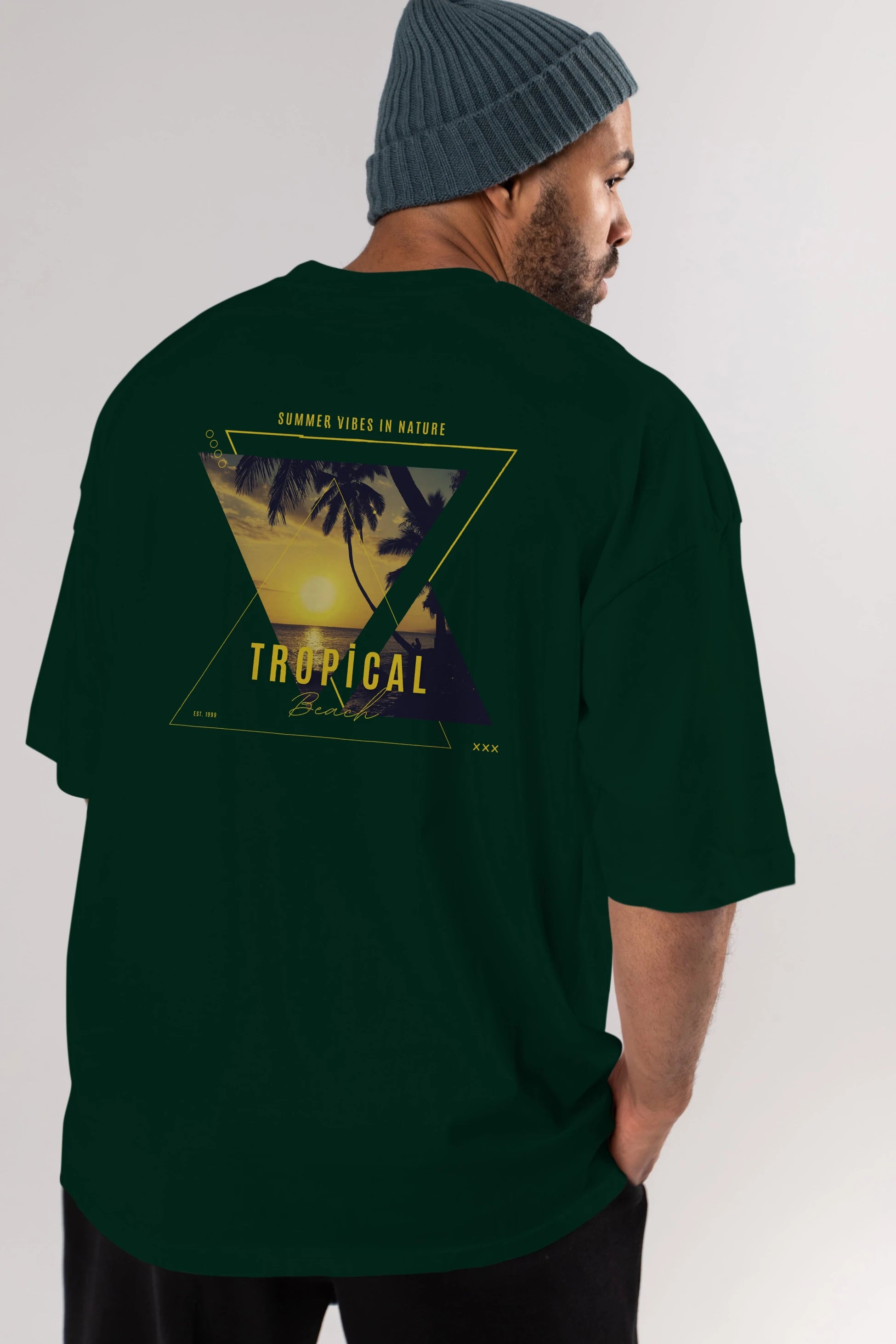 Summer Vibes Yazılı Arka Baskılı Oversize t-shirt Erkek Kadın Unisex
