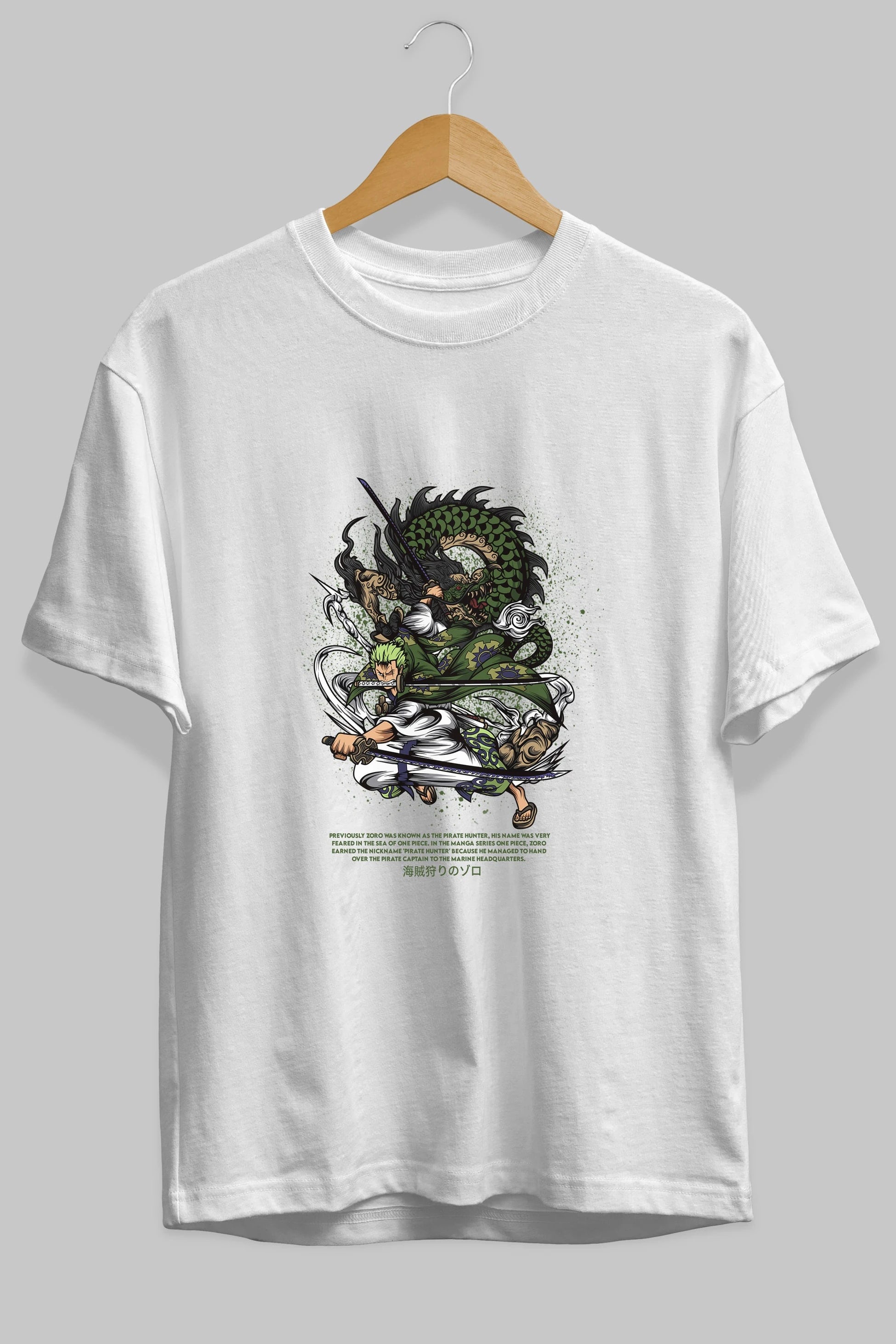 Zoro Anime Ön Baskılı Oversize t-shirt %100 pamuk Erkek Kadın Unisex