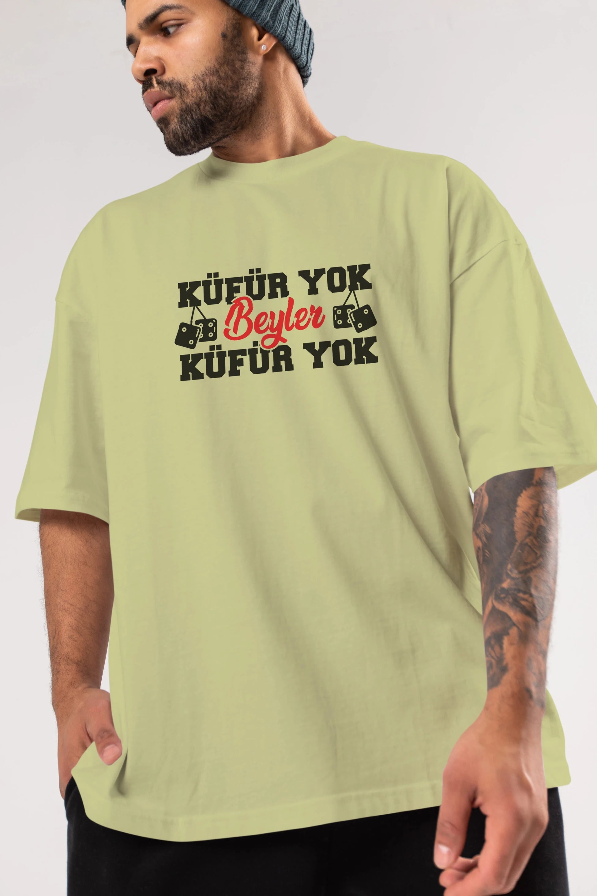 Küfür Yok Beyler Ön Baskılı Oversize t-shirt %100 pamuk Erkek Kadın Unisex