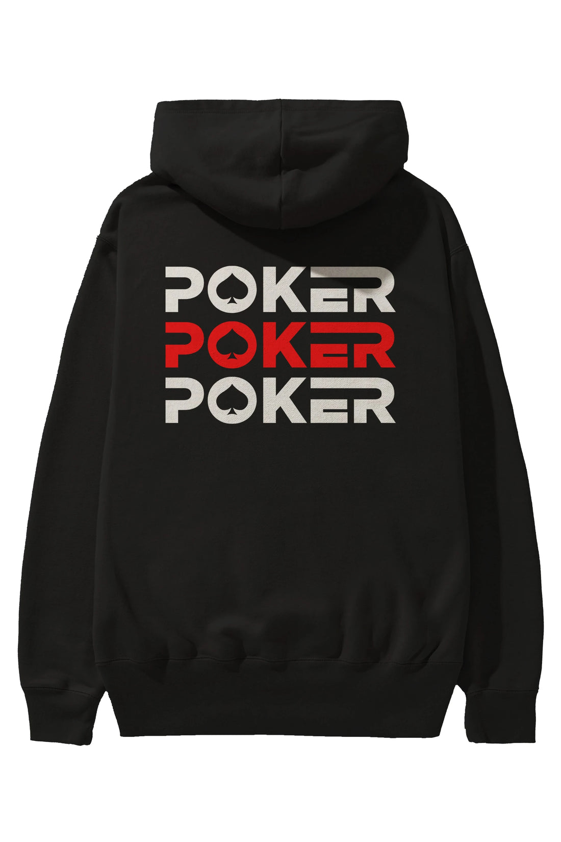 Poker Arka Baskılı Oversize Hoodie Kapüşonlu Sweatshirt Erkek Kadın Unisex