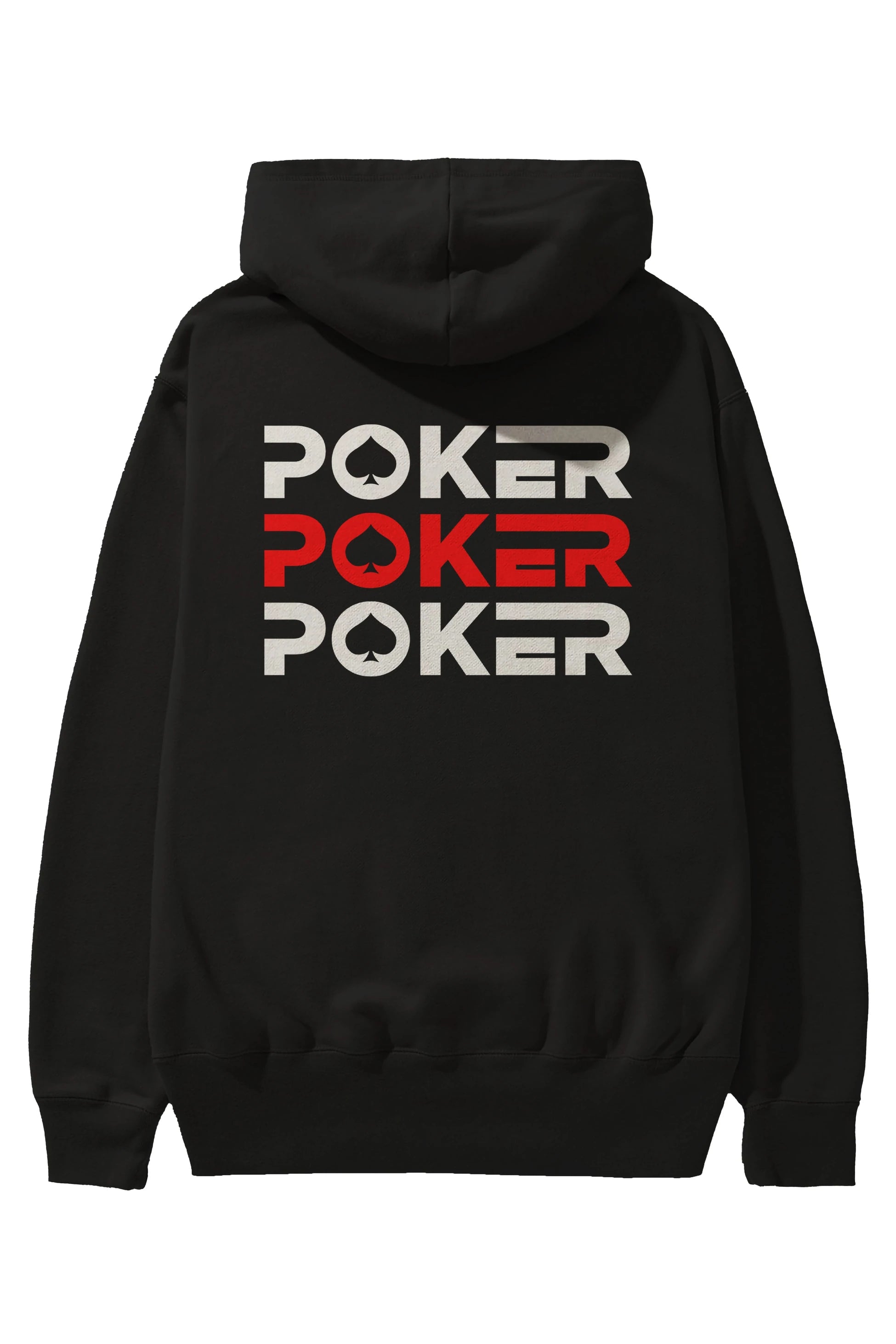 Poker Arka Baskılı Oversize Hoodie Kapüşonlu Sweatshirt Erkek Kadın Unisex
