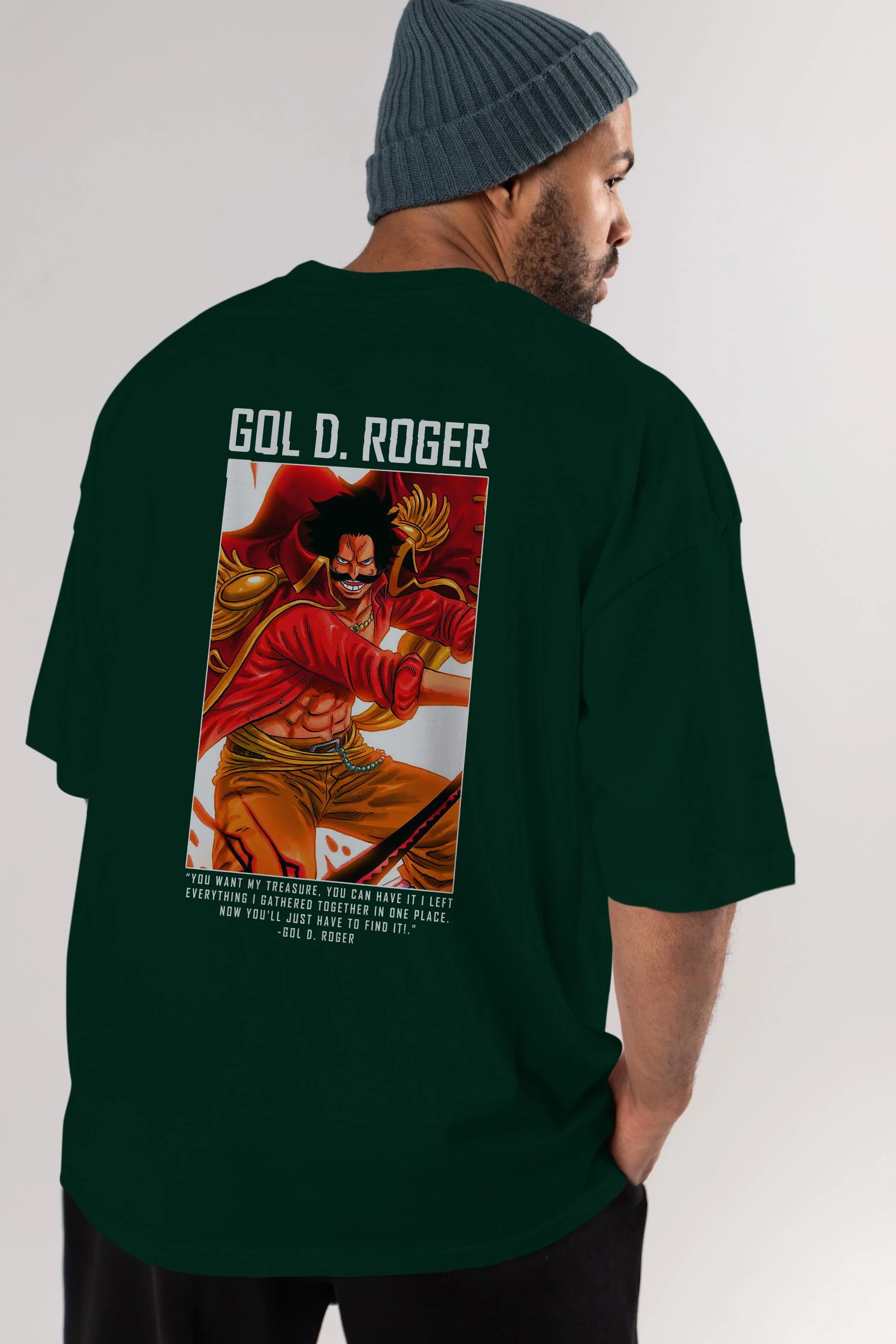 Gol D. Roger Anime Arka Baskılı Oversize t-shirt Erkek Kadın Unisex %100 pamuk tişort