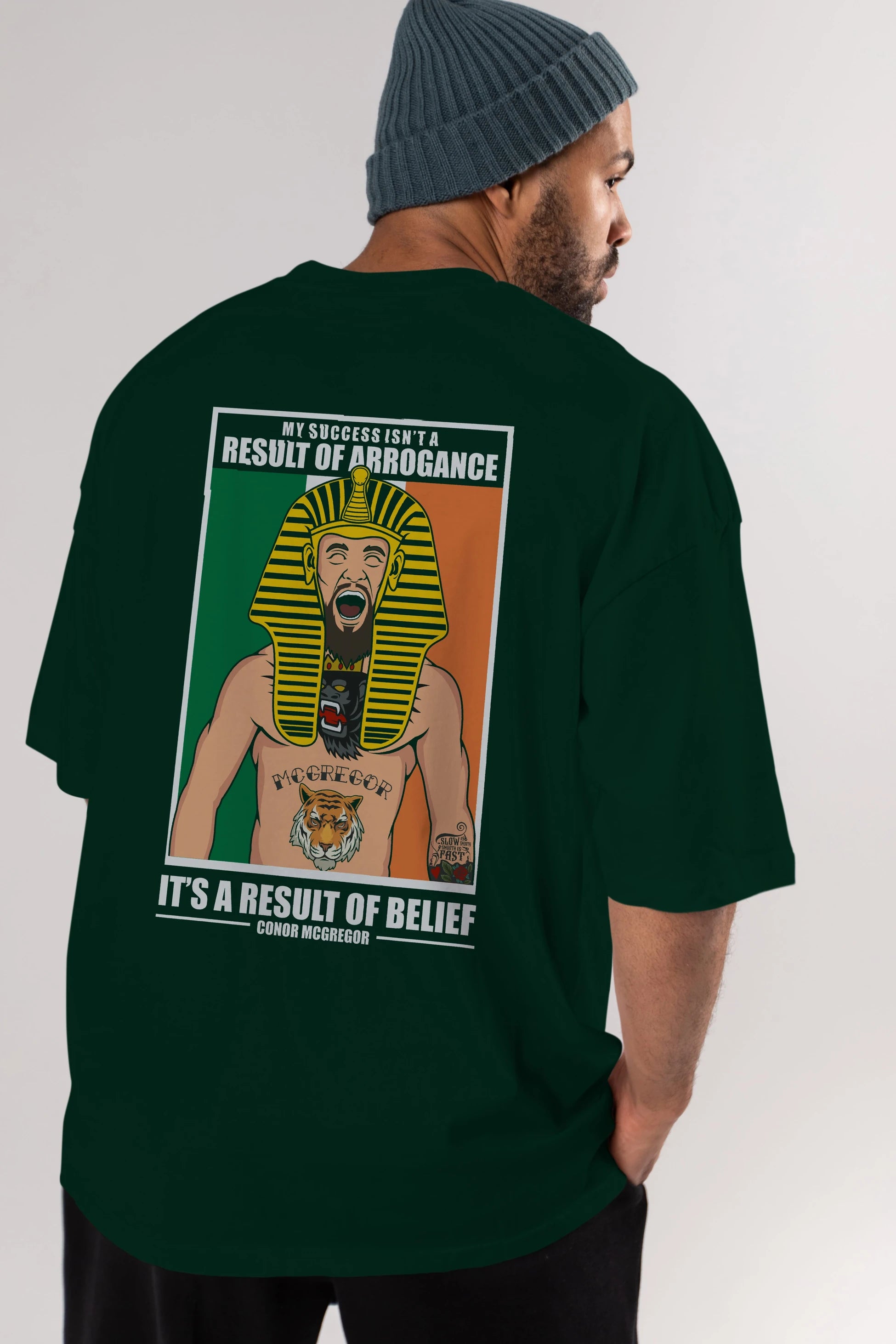 McGregor Pharaoh Arka Baskılı Oversize t-shirt Erkek Kadın Unisex %100 Pamuk tişort