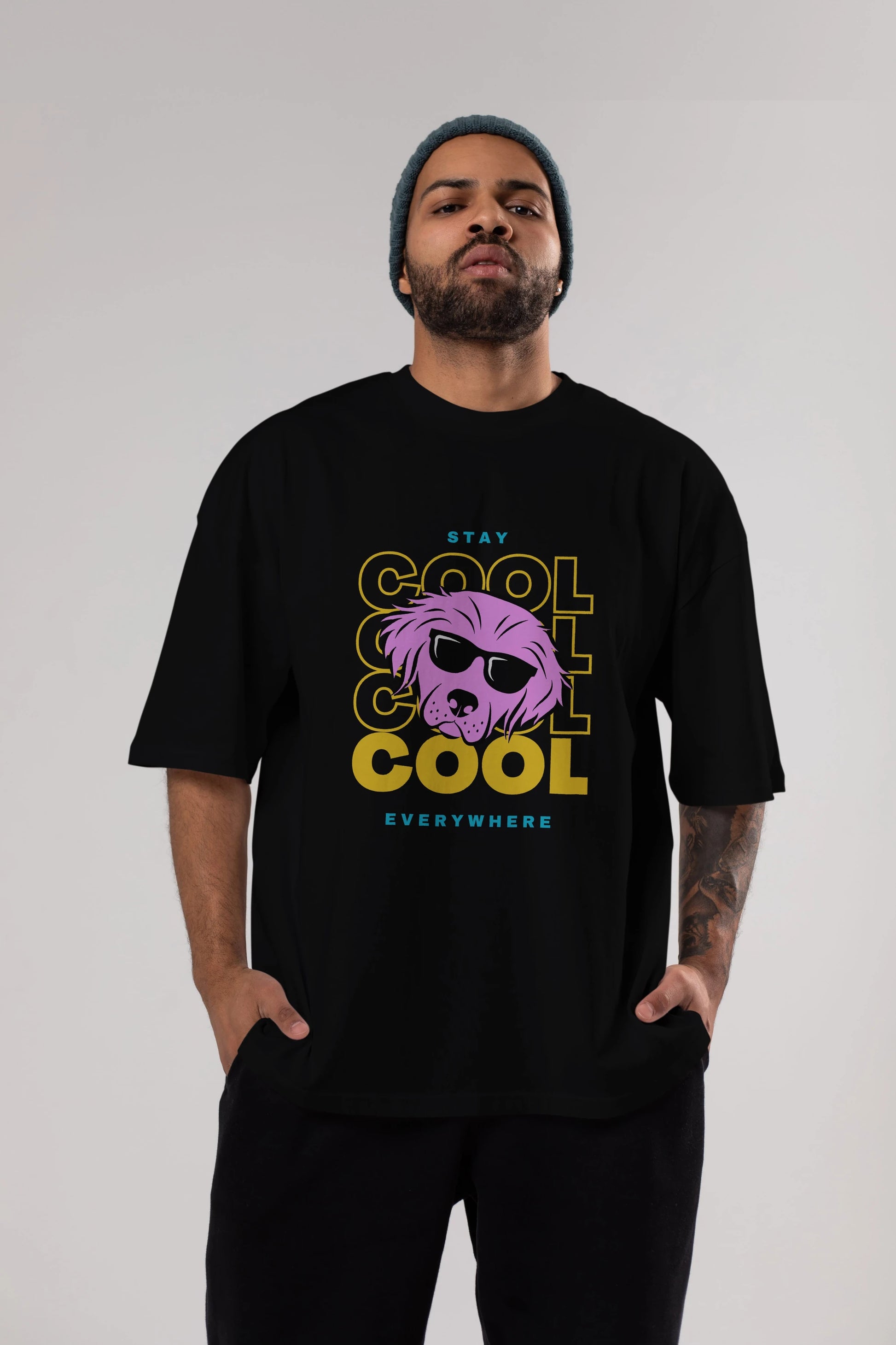 Cool Dog 2 Ön Baskılı Oversize t-shirt Erkek Kadın Unisex