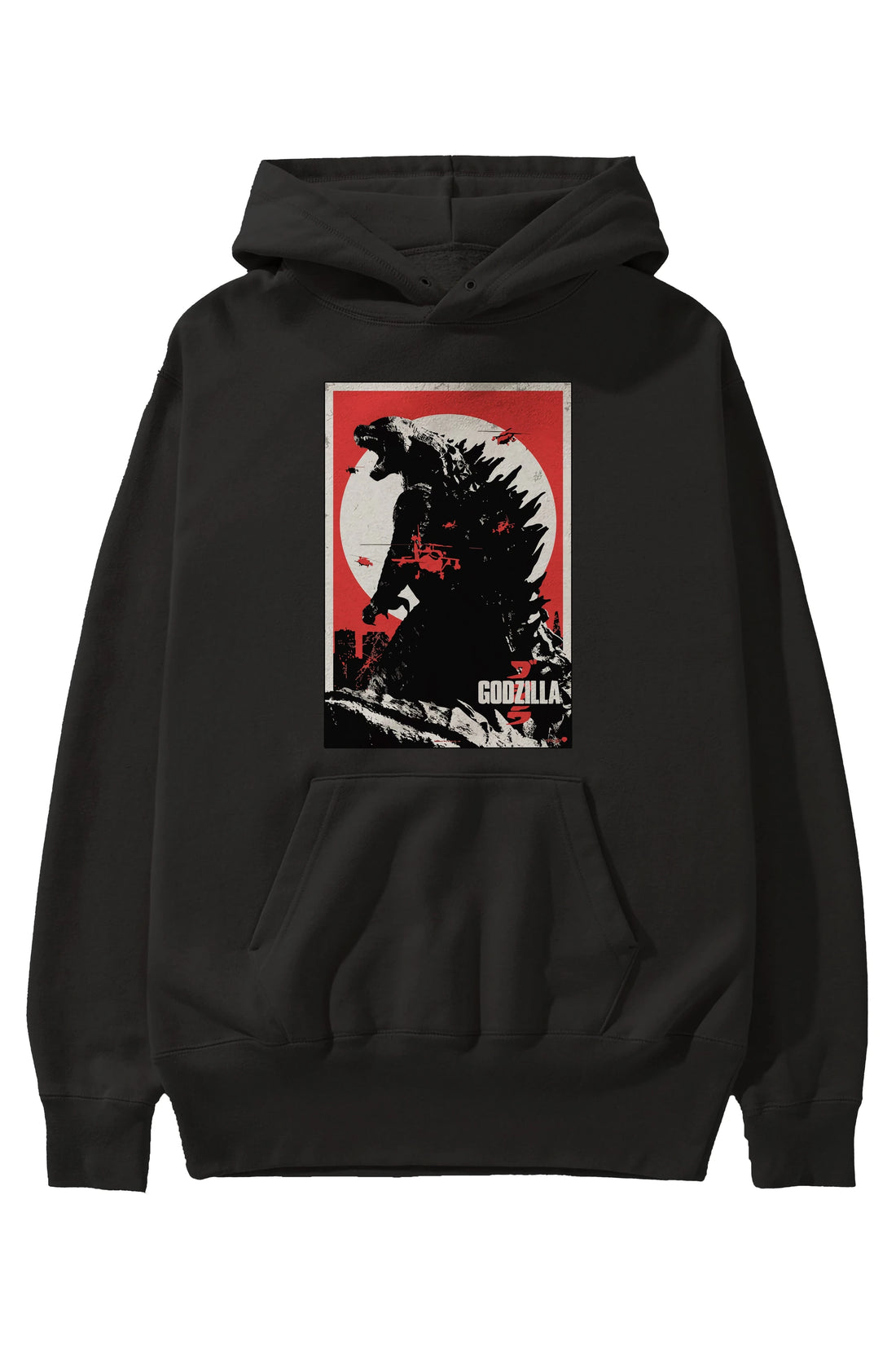 Godzilla (2) Ön Baskılı Hoodie Oversize Kapüşonlu Sweatshirt Erkek Kadın Unisex