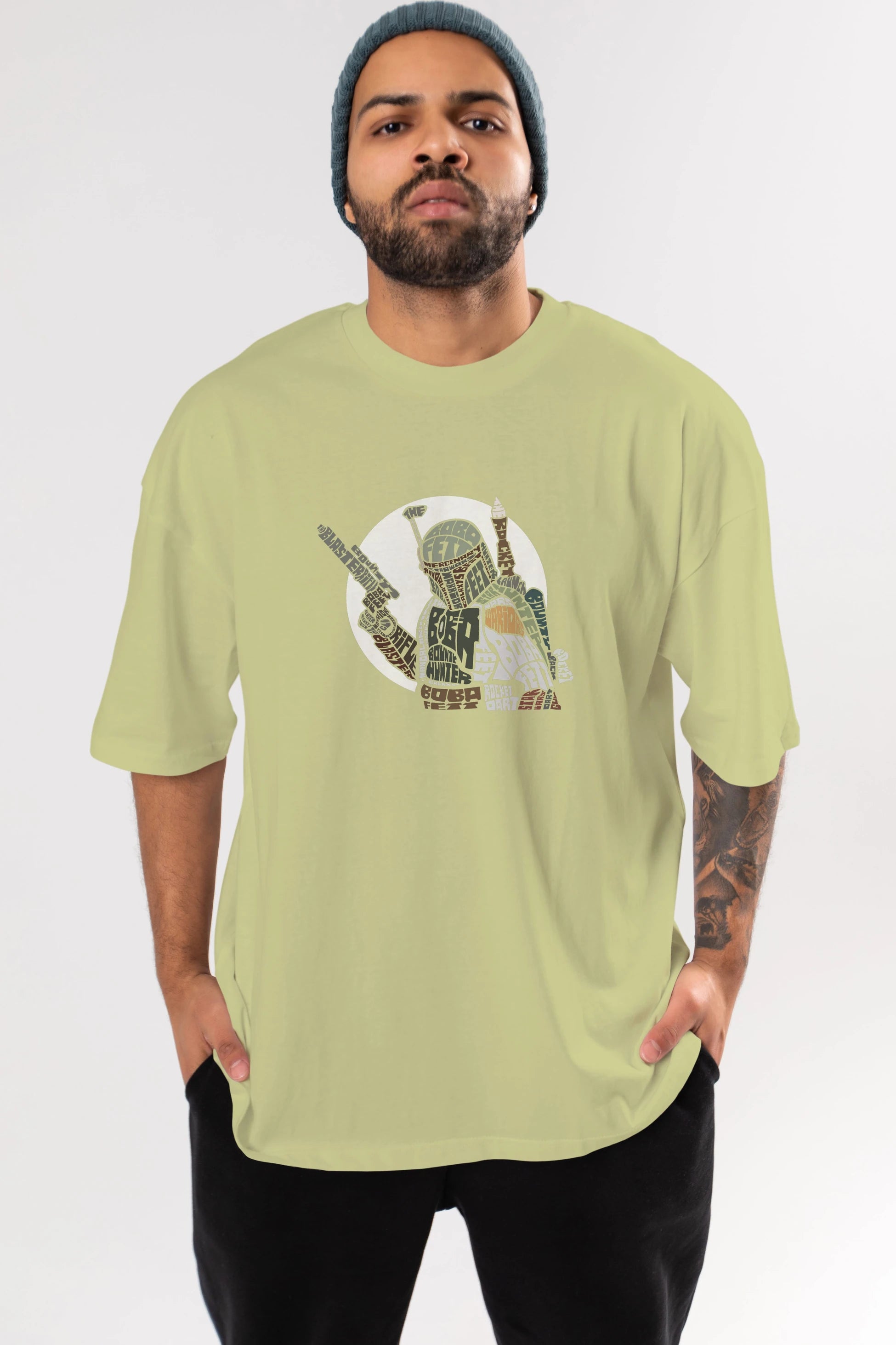 Boba Fett Ön Baskılı Oversize t-shirt %100 pamuk Erkek Kadın Unisex