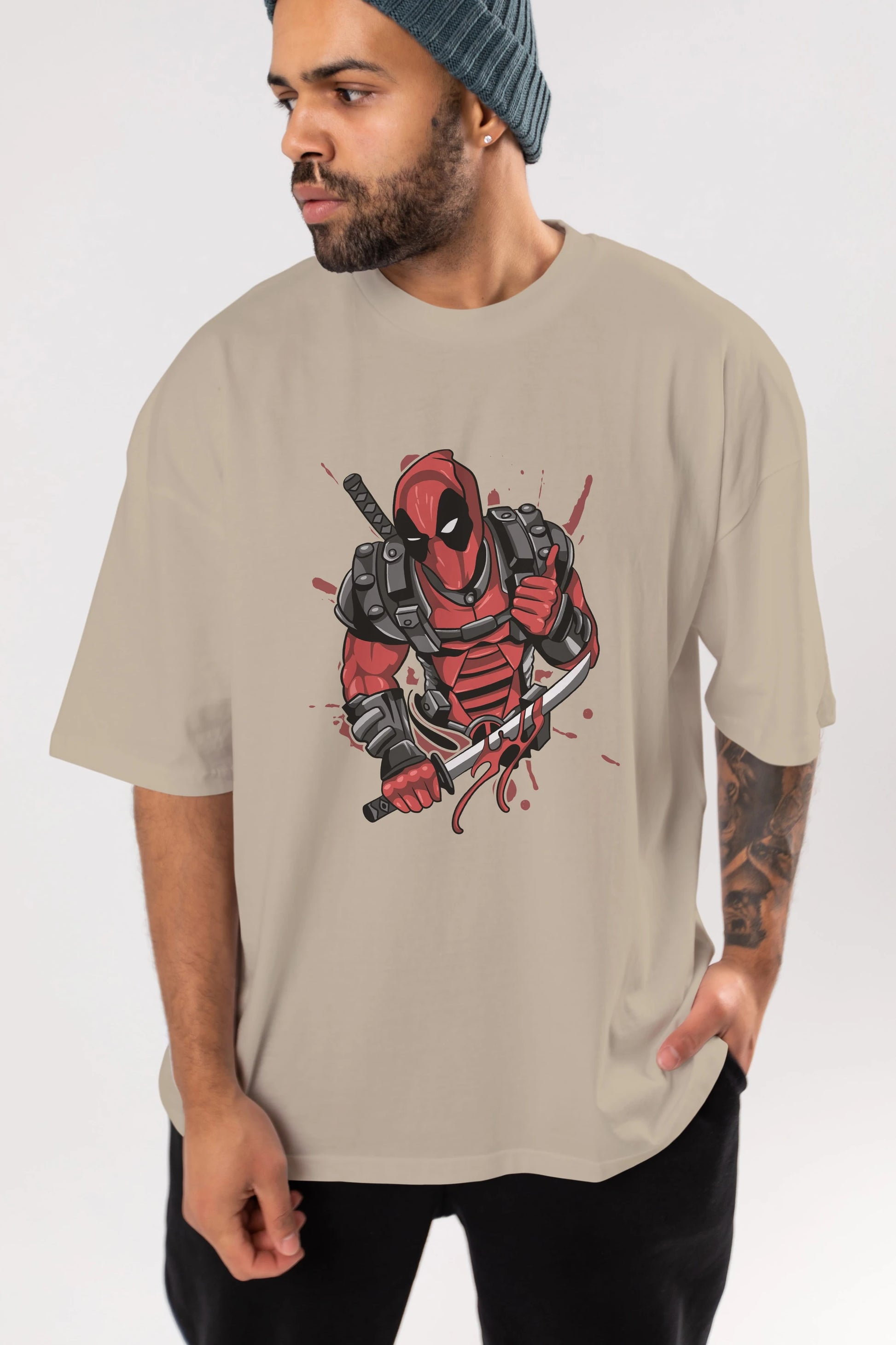 Deadpool (12) Ön Baskılı Oversize t-shirt Erkek Kadın Unisex %100 Pamuk Bisiklet Yaka tişort