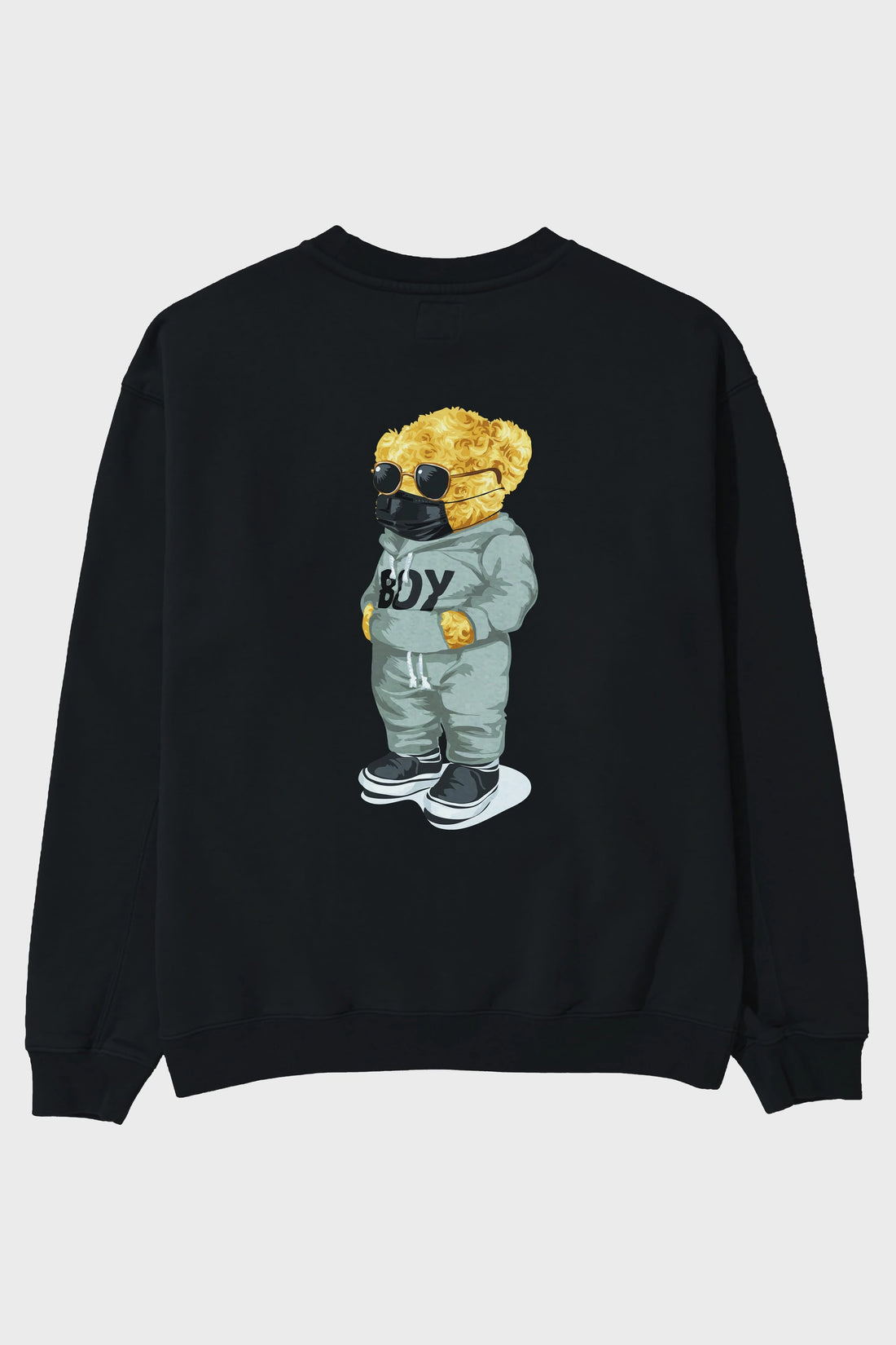 Teddy Bear Boy Arka Baskılı Oversize Sweatshirt Erkek Kadın Unisex