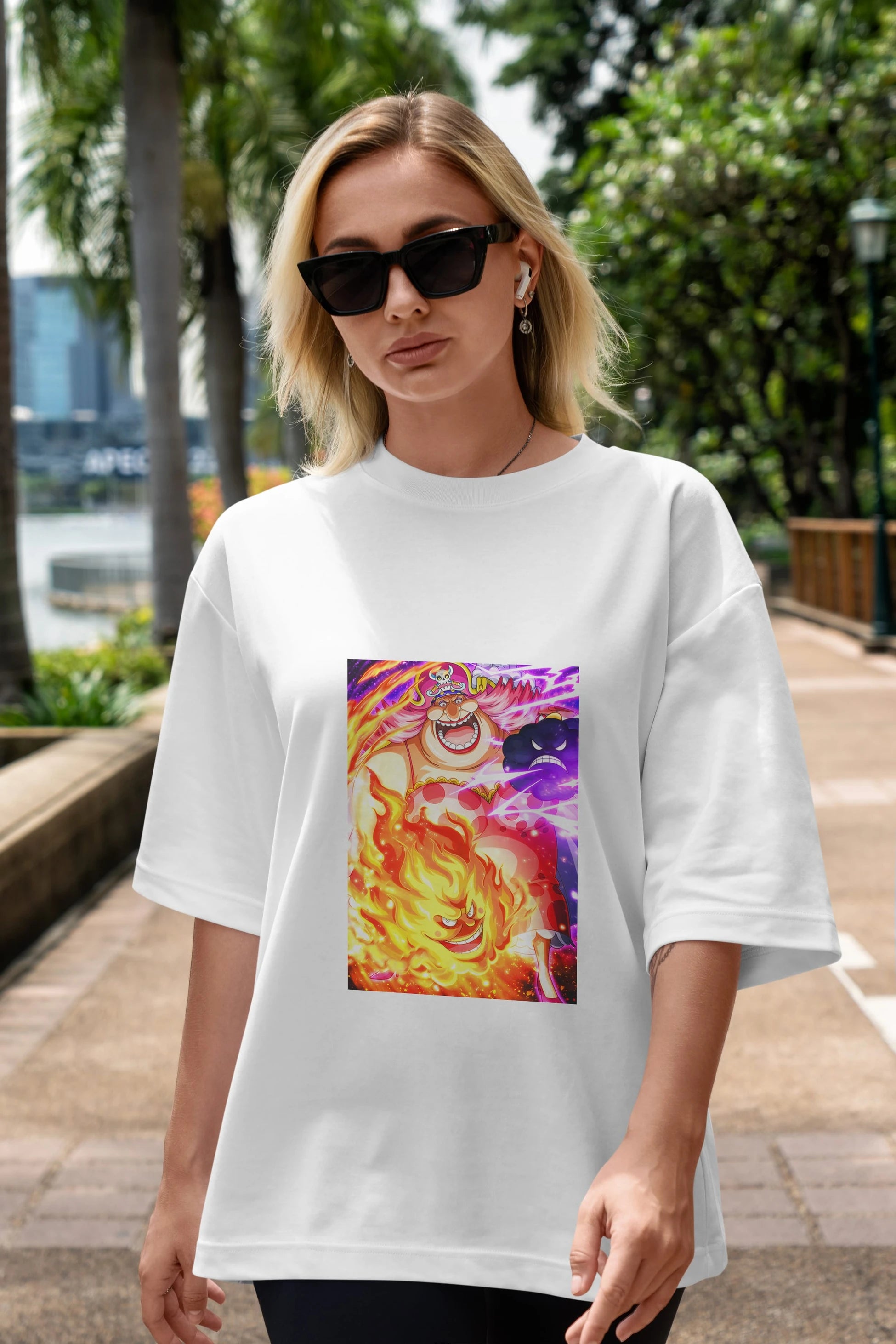 Charlotte Linlin Anime Ön Baskılı Oversize t-shirt Erkek Kadın Unisex