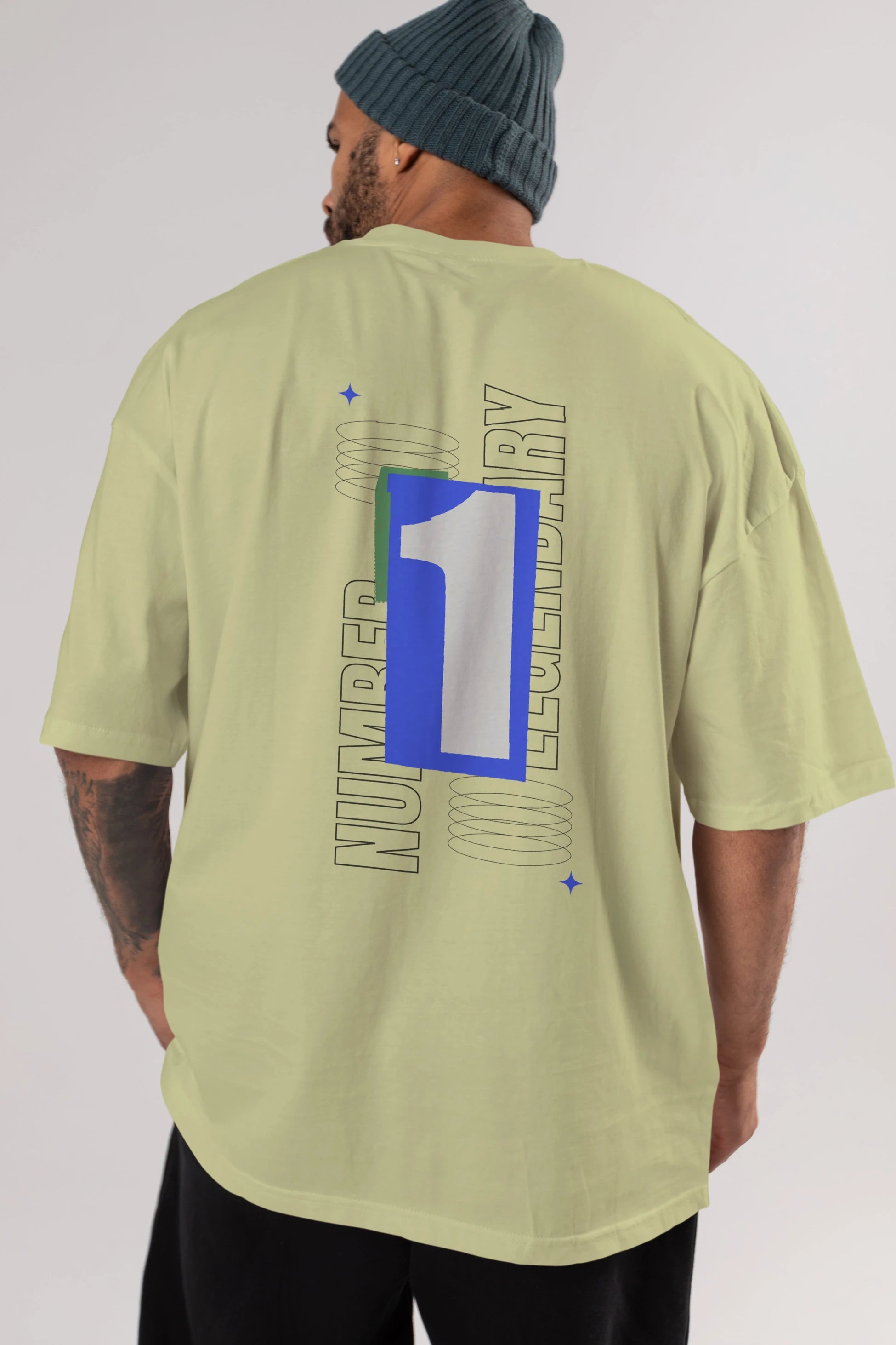Number 1 Yazılı Arka Baskılı Oversize t-shirt Erkek Kadın Unisex