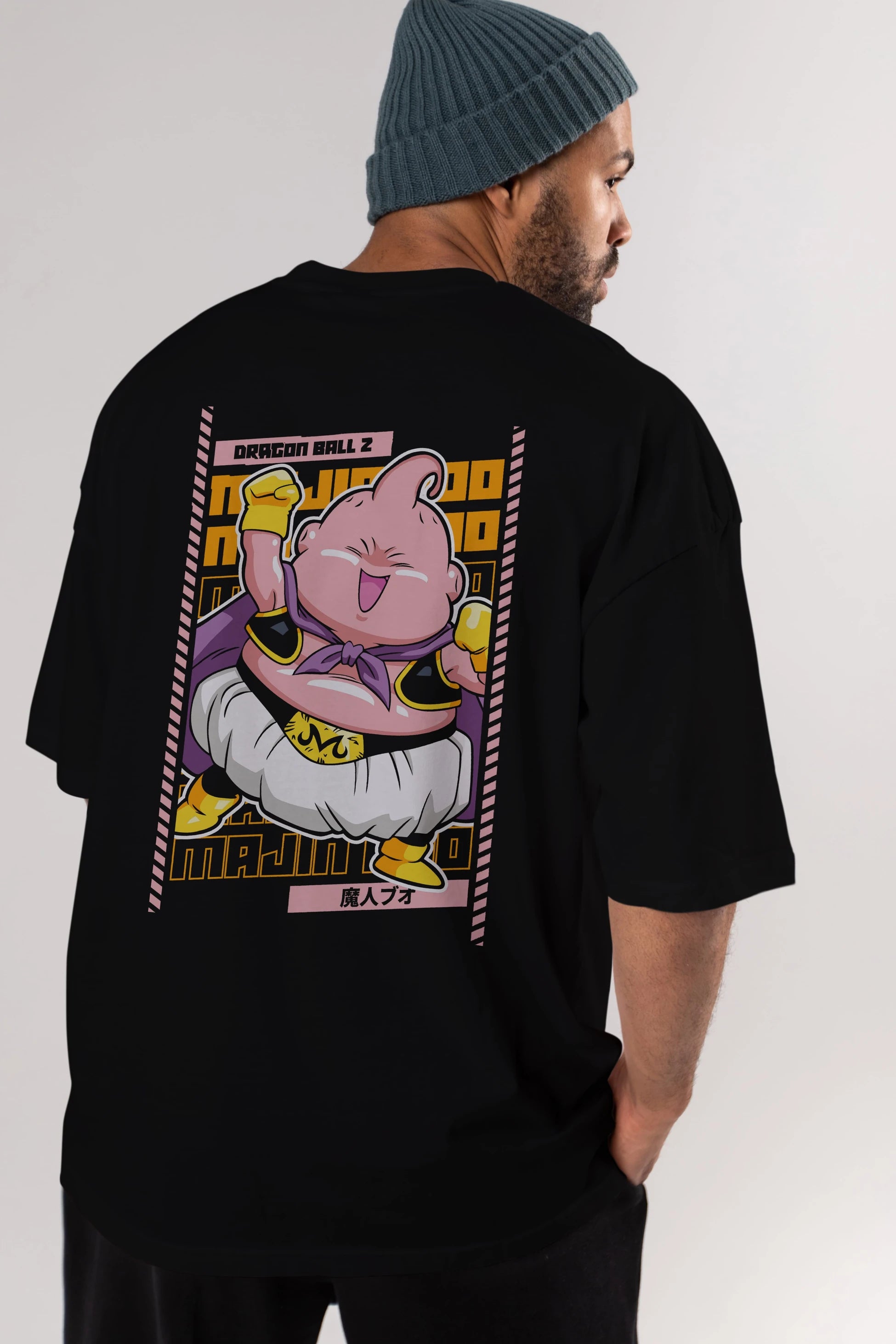 MAJIN BOO1 Anime Arka Baskılı Oversize t-shirt Erkek Kadın Unisex