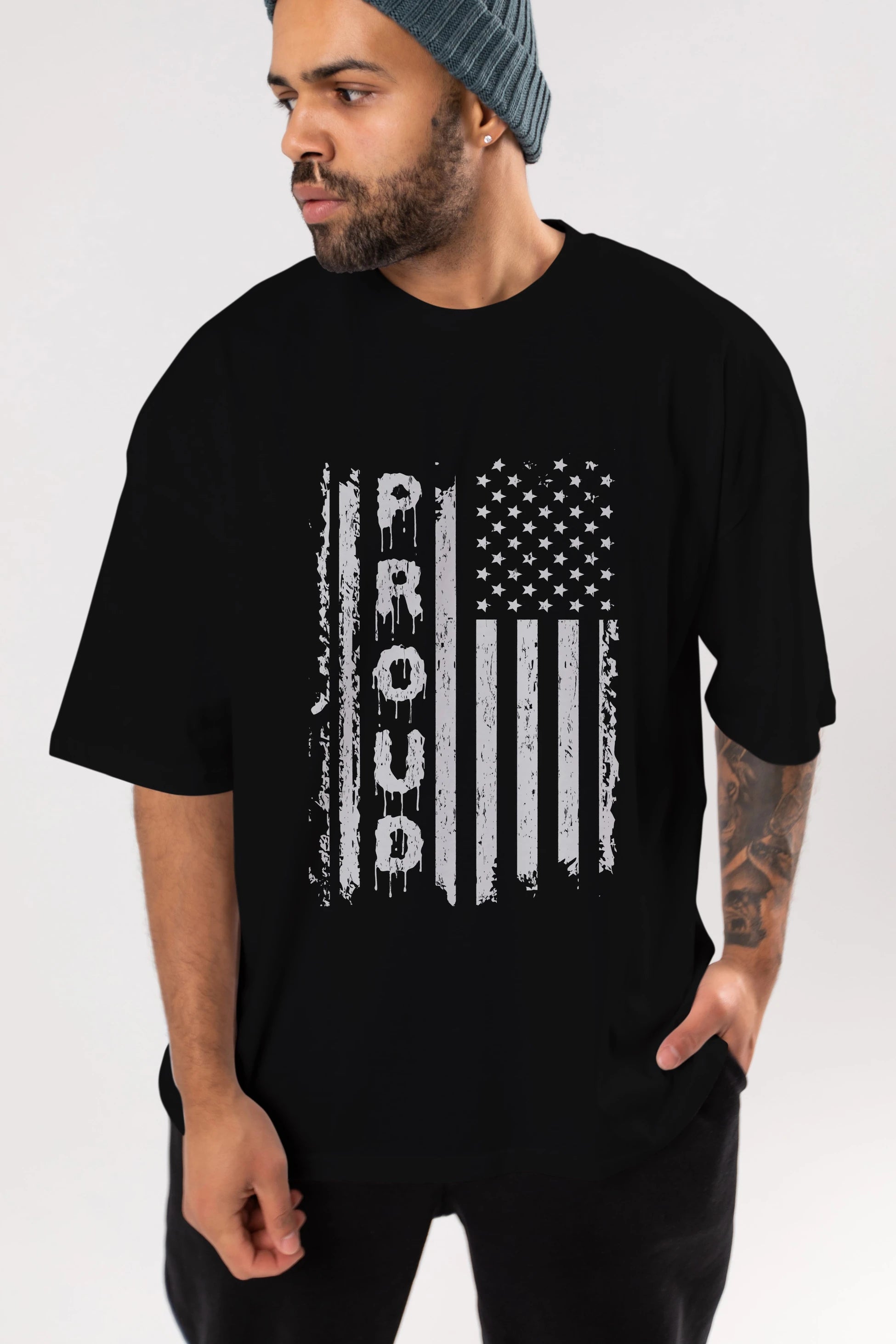 Proud Ön Baskılı Oversize t-shirt Erkek Kadın Unisex