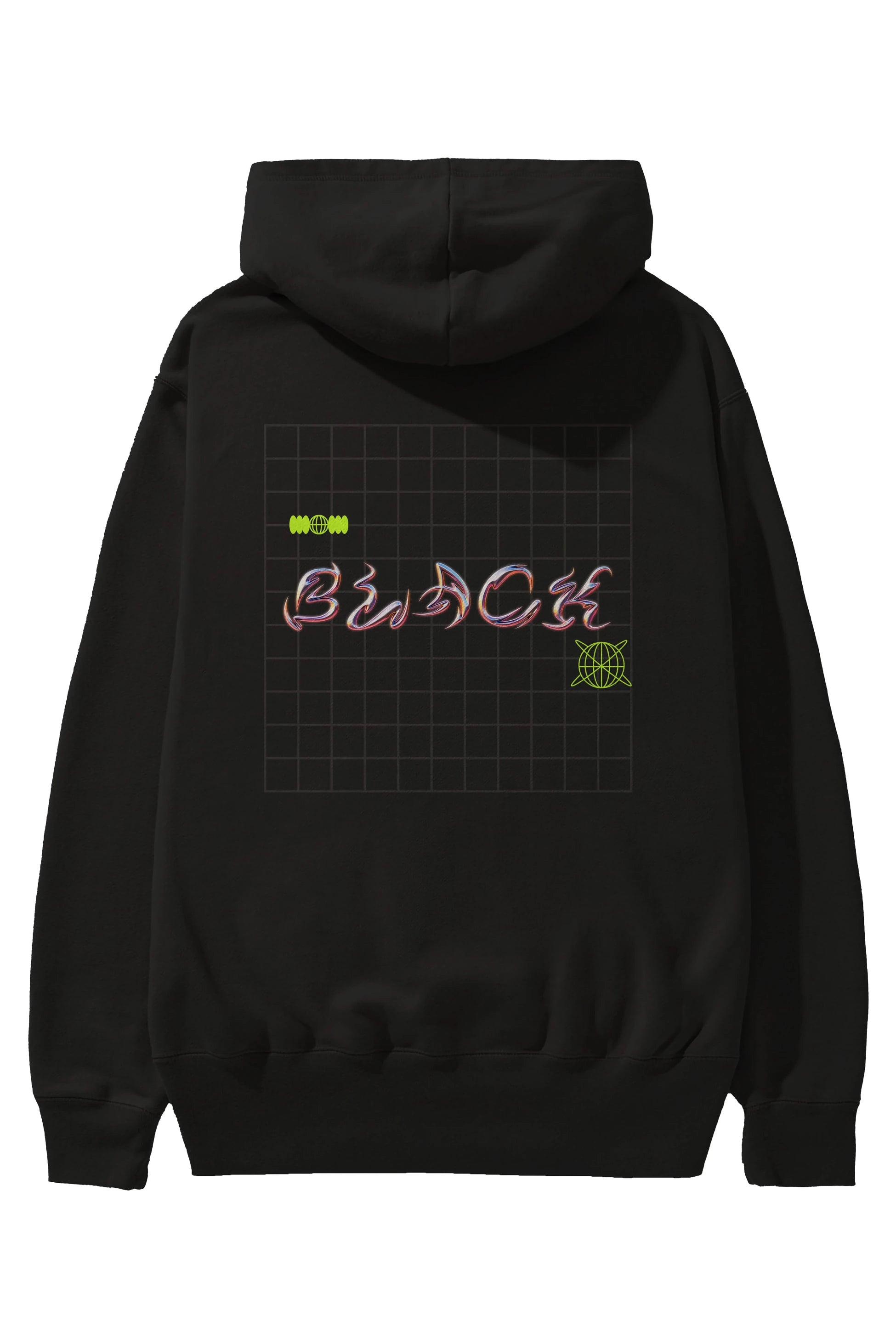 Black Yazılı Arka Baskılı Oversize Hoodie Kapüşonlu Sweatshirt Erkek Kadın Unisex
