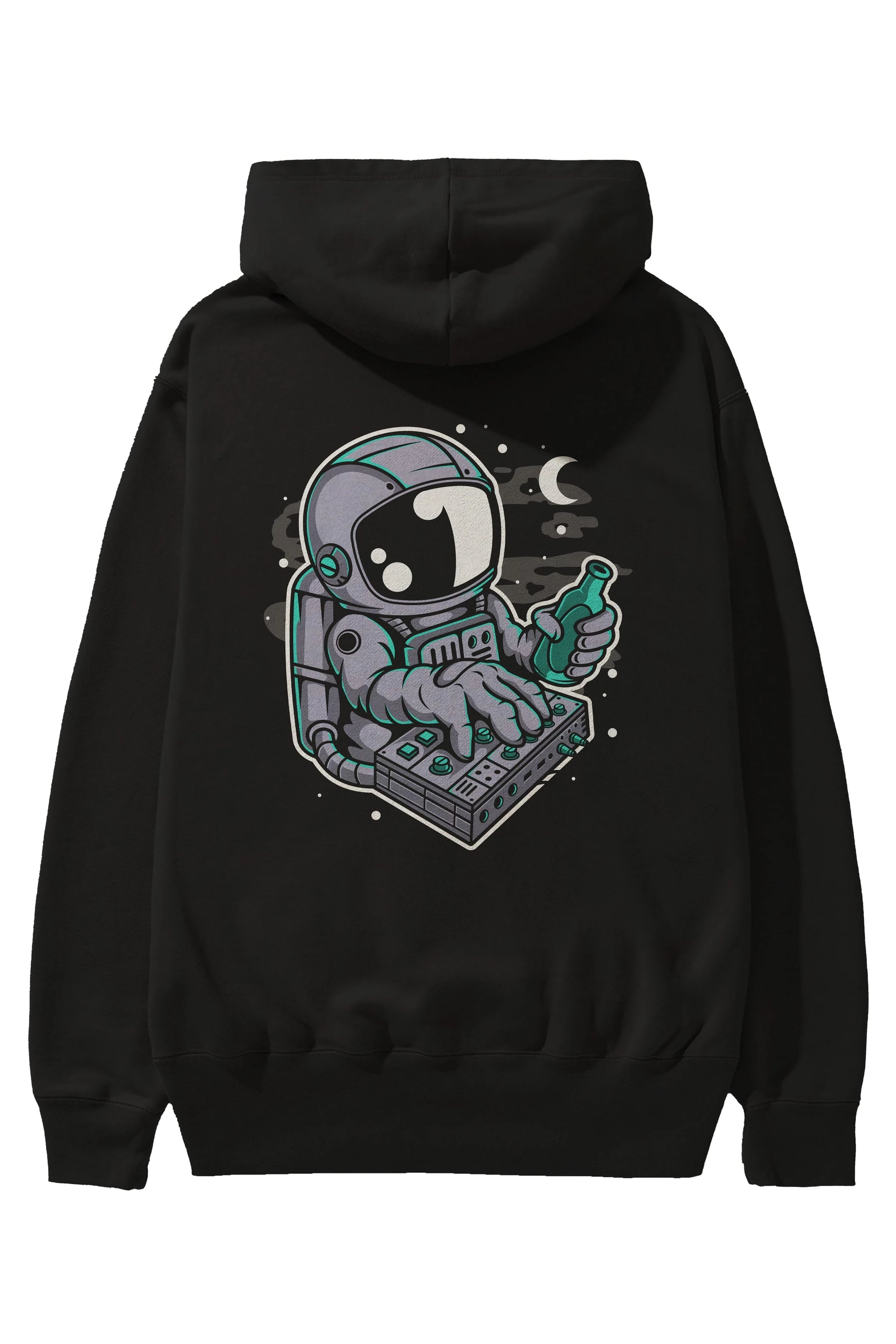 Astronaut Synth Arka Baskılı Hoodie Oversize Kapüşonlu Sweatshirt Erkek Kadın Unisex