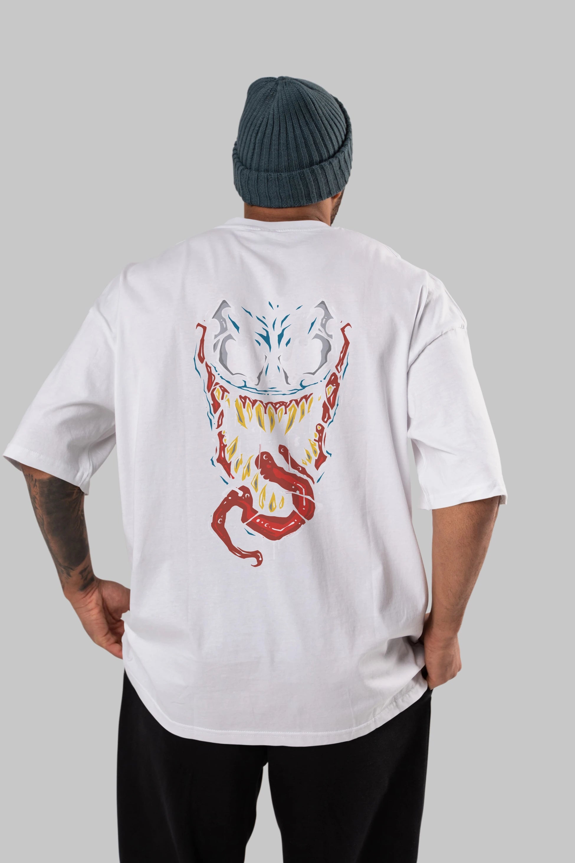 Venom (15) Arka Baskılı Oversize t-shirt Erkek Kadın Unisex %100 Pamuk Bisiklet Yaka tişort