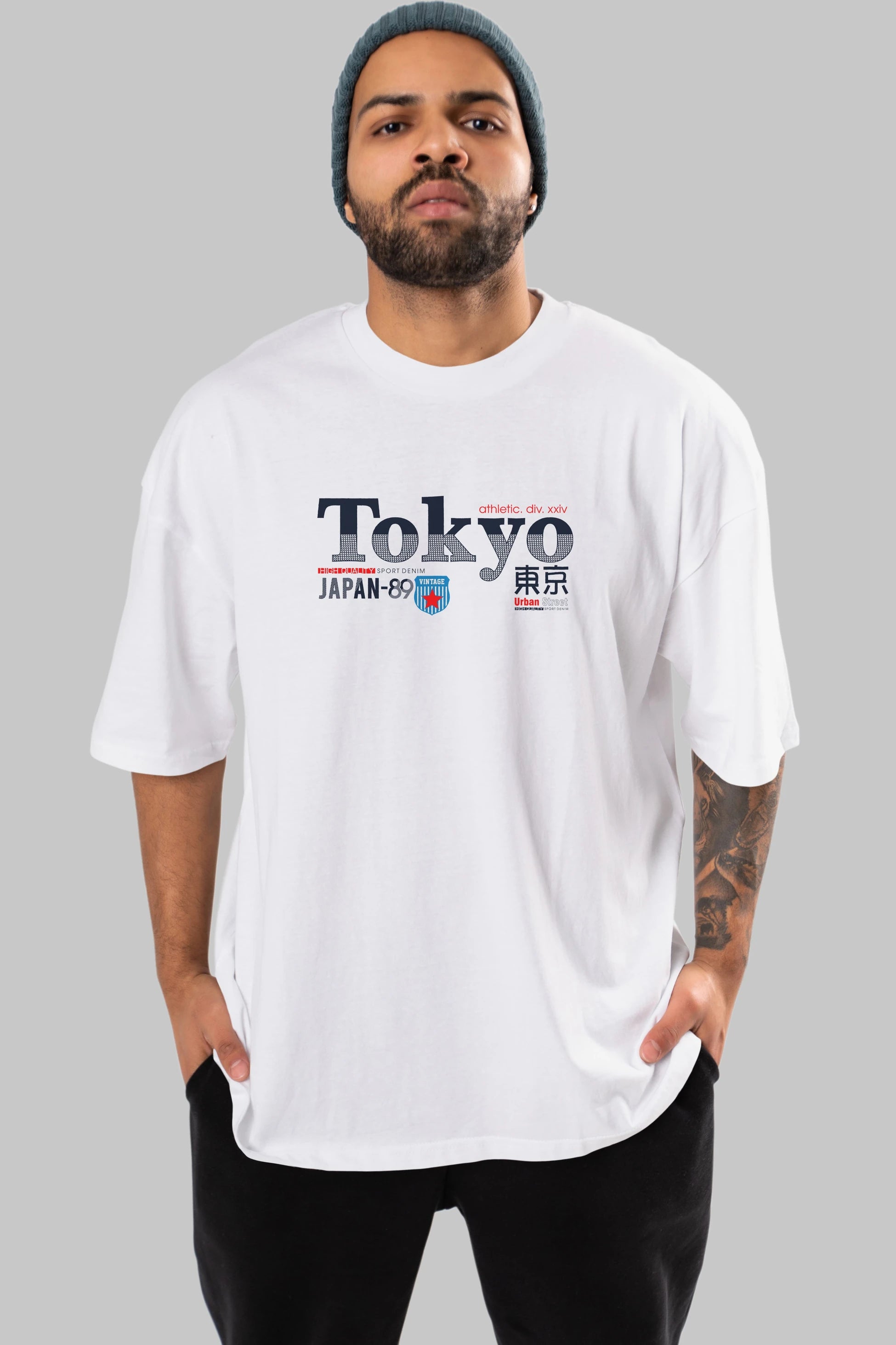 Tokyo 2 Ön Baskılı Oversize t-shirt Erkek Kadın Unisex
