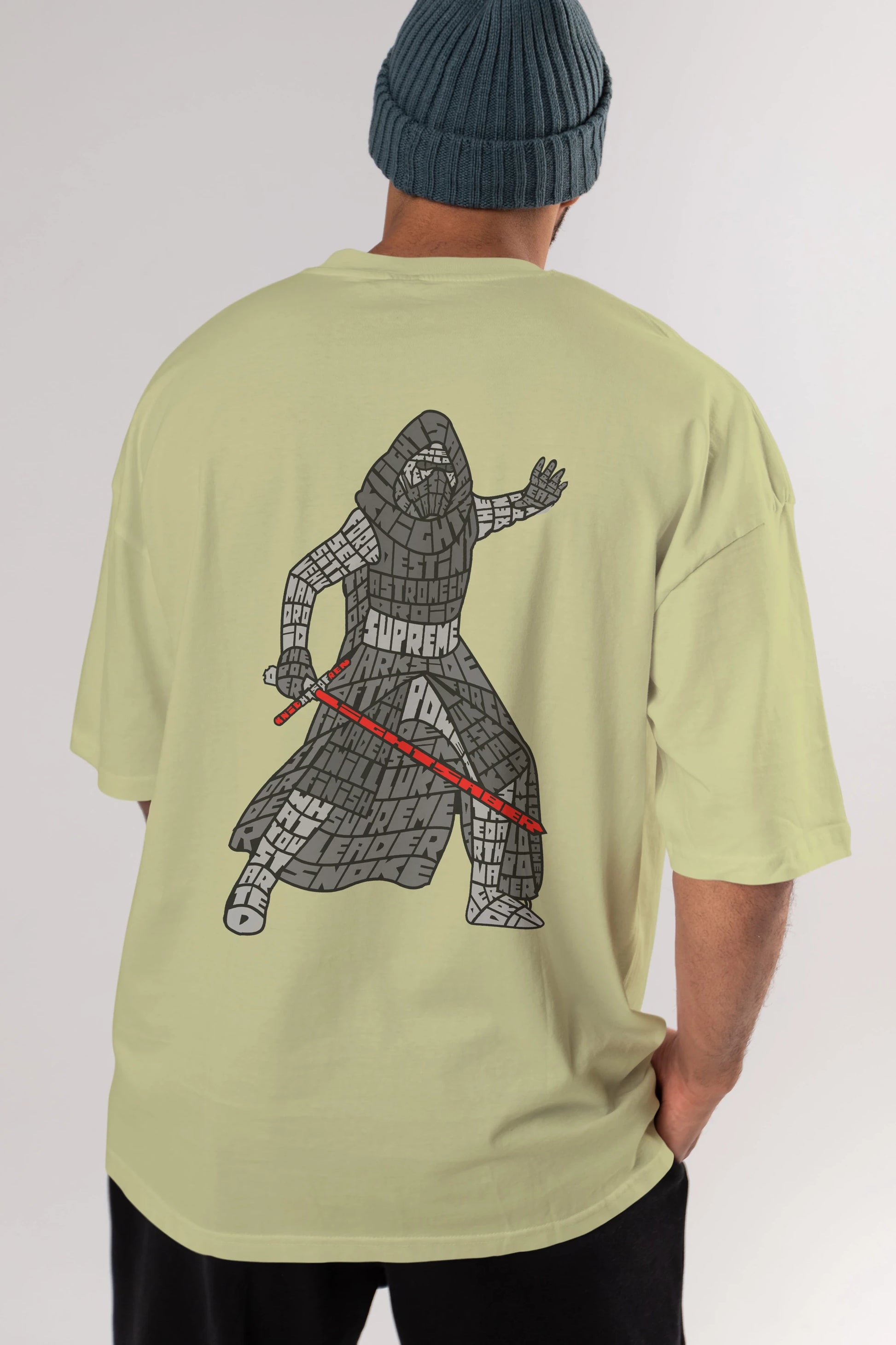 Kylo Arka Baskılı Oversize t-shirt %100 pamuk Erkek Kadın Unisex