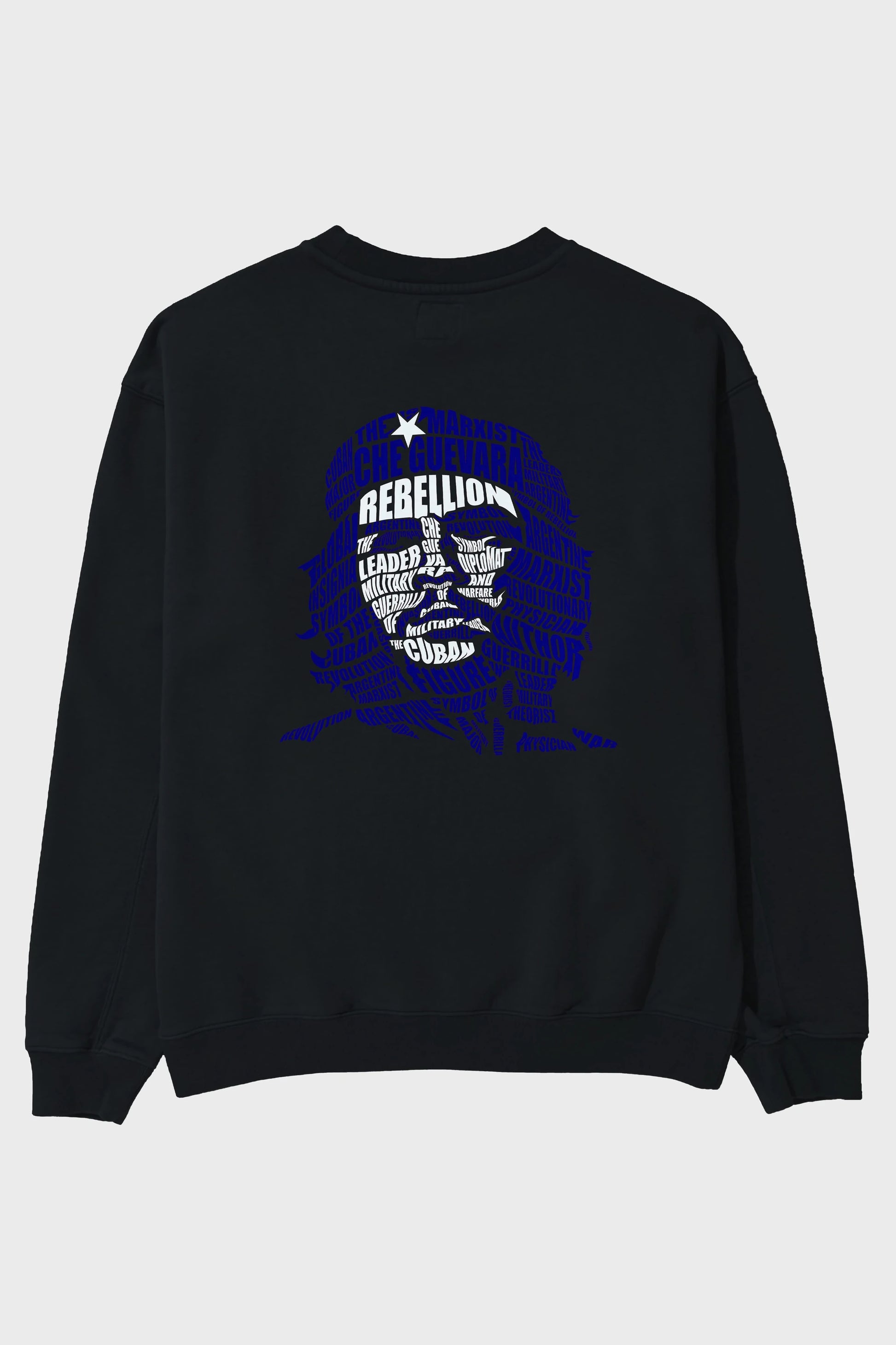 Che Guevara Calligram Arka Baskılı Oversize Sweatshirt Erkek Kadın Unisex