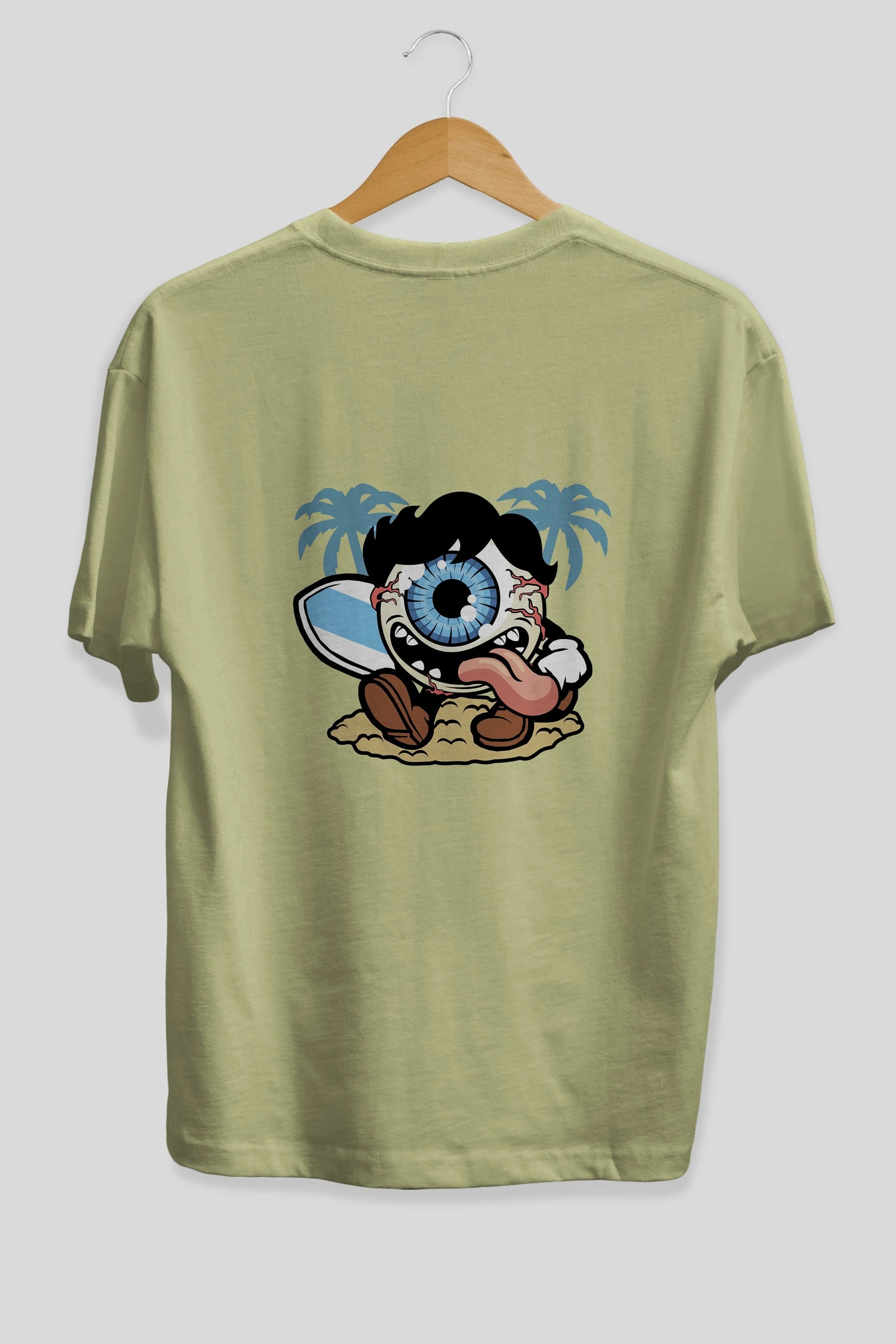Eye Ball Surfer Arka Baskılı Oversize t-shirt Erkek Kadın Unisex %100 Pamuk tişort