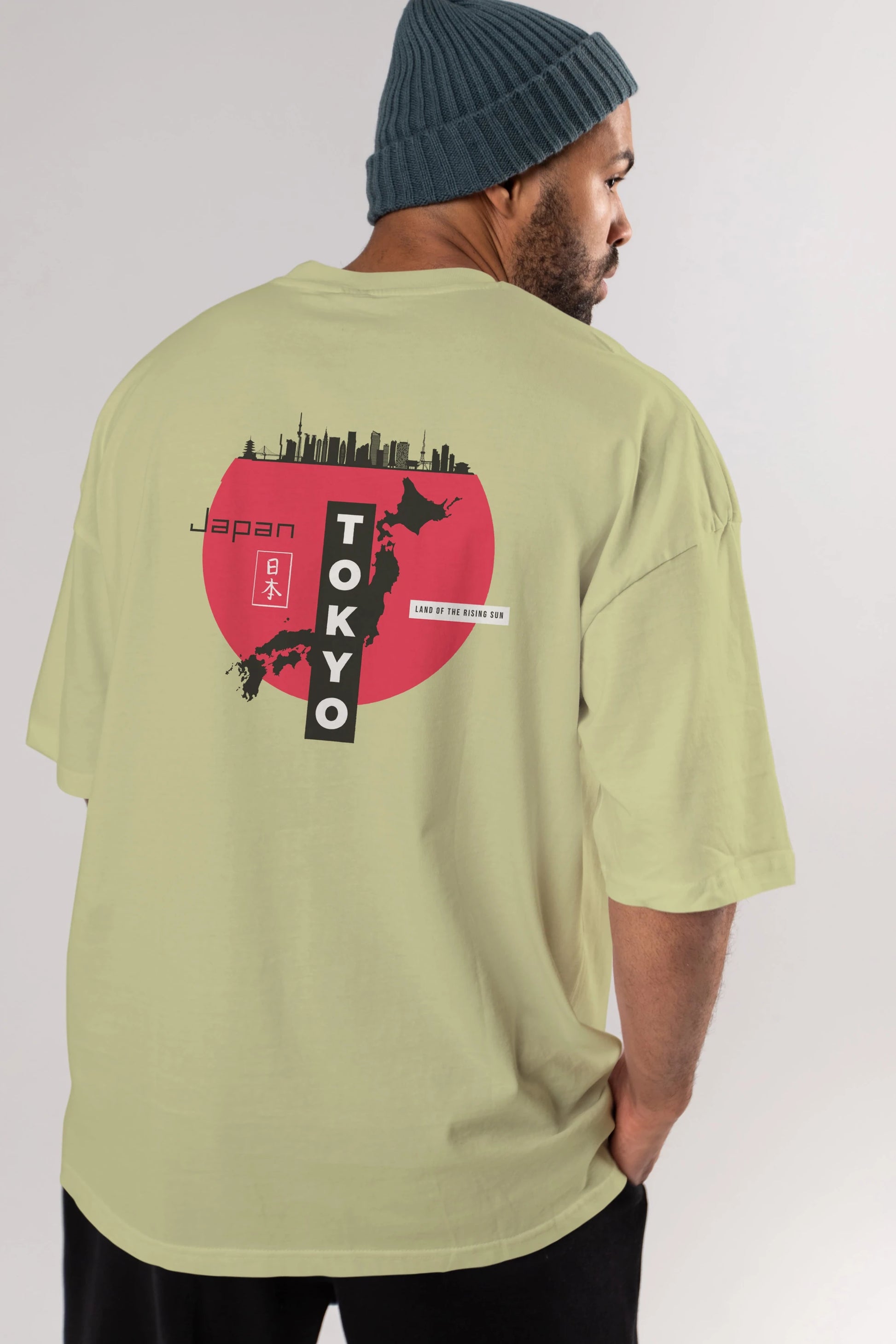 Japan Tokyo Arka Baskılı Oversize t-shirt Erkek Kadın Unisex