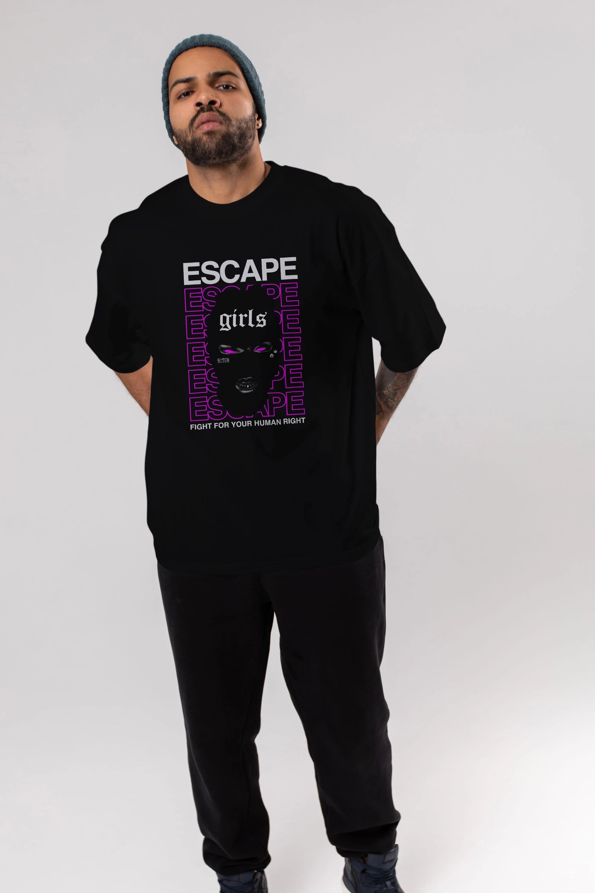 Escape Girl Ön Baskılı Oversize t-shirt Erkek Kadın Unisex