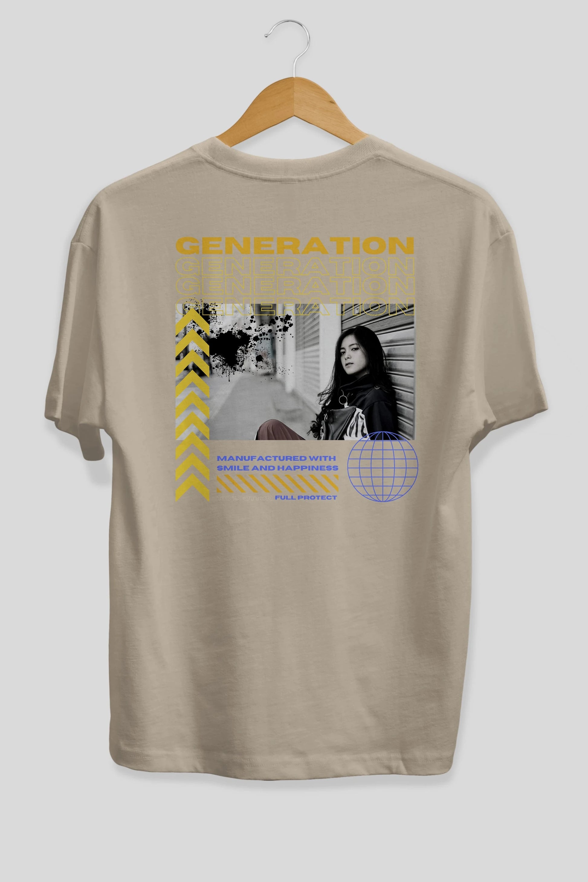 Generation Yazılı Arka Baskılı Oversize t-shirt Erkek Kadın Unisex