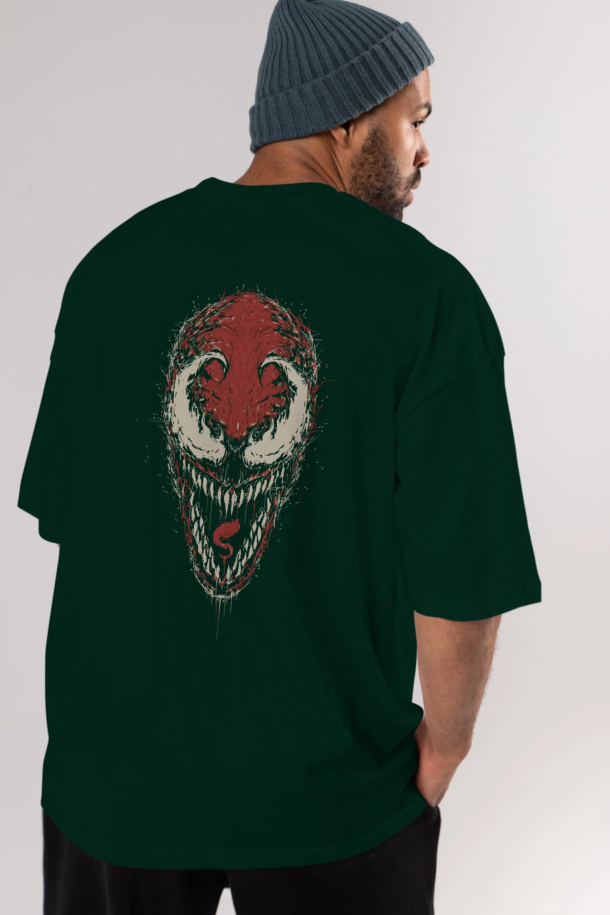 Venom (12) Arka Baskılı Oversize t-shirt Erkek Kadın Unisex %100 Pamuk Bisiklet Yaka tişort